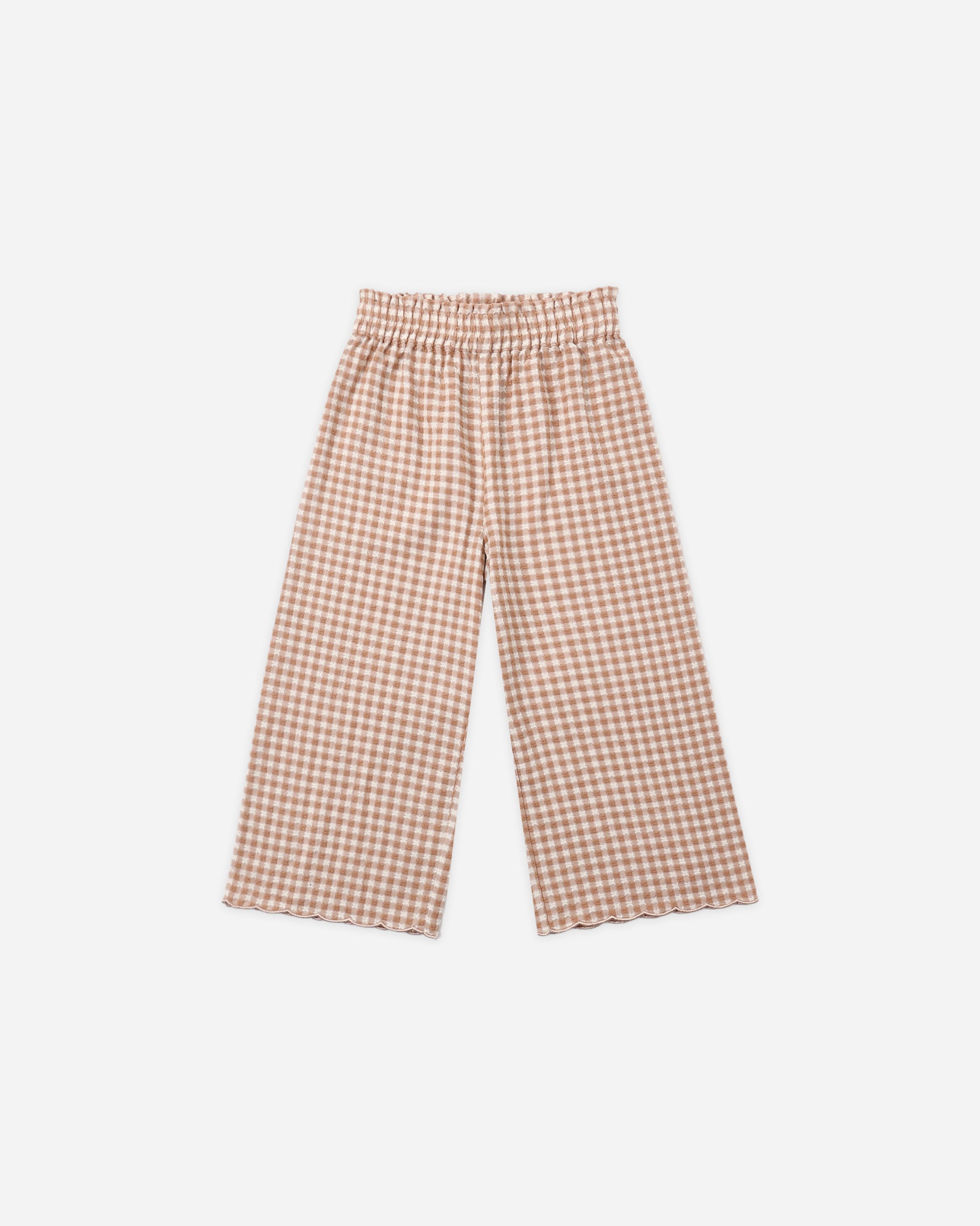 Wide Leg Pant Fawn Gingham - Rylee + Cru | Kids Clothes | Trendy Baby Clothes | Modern Infant Outfits |