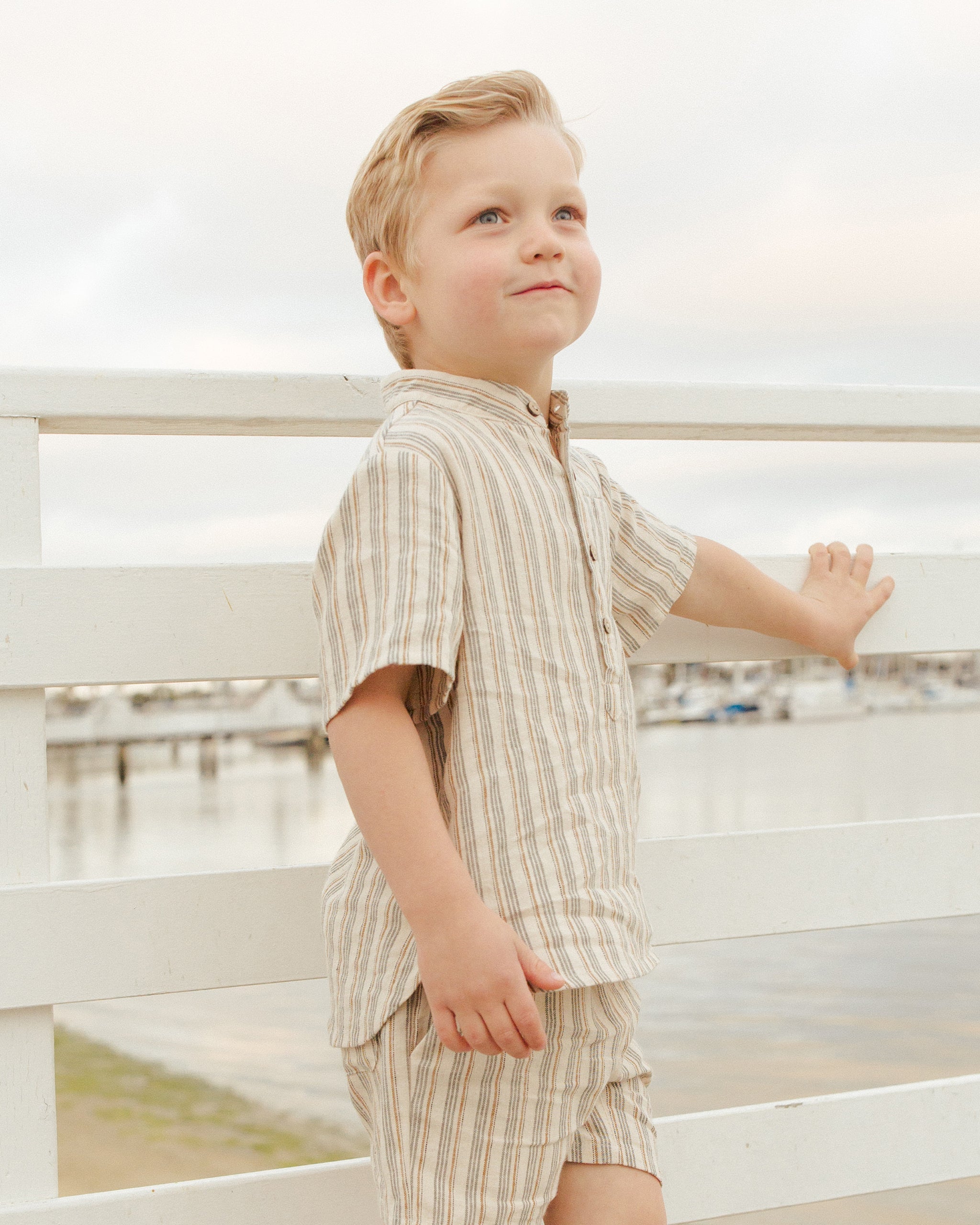 Bermuda Short || Nautical Stripe - Rylee + Cru | Kids Clothes | Trendy Baby Clothes | Modern Infant Outfits |