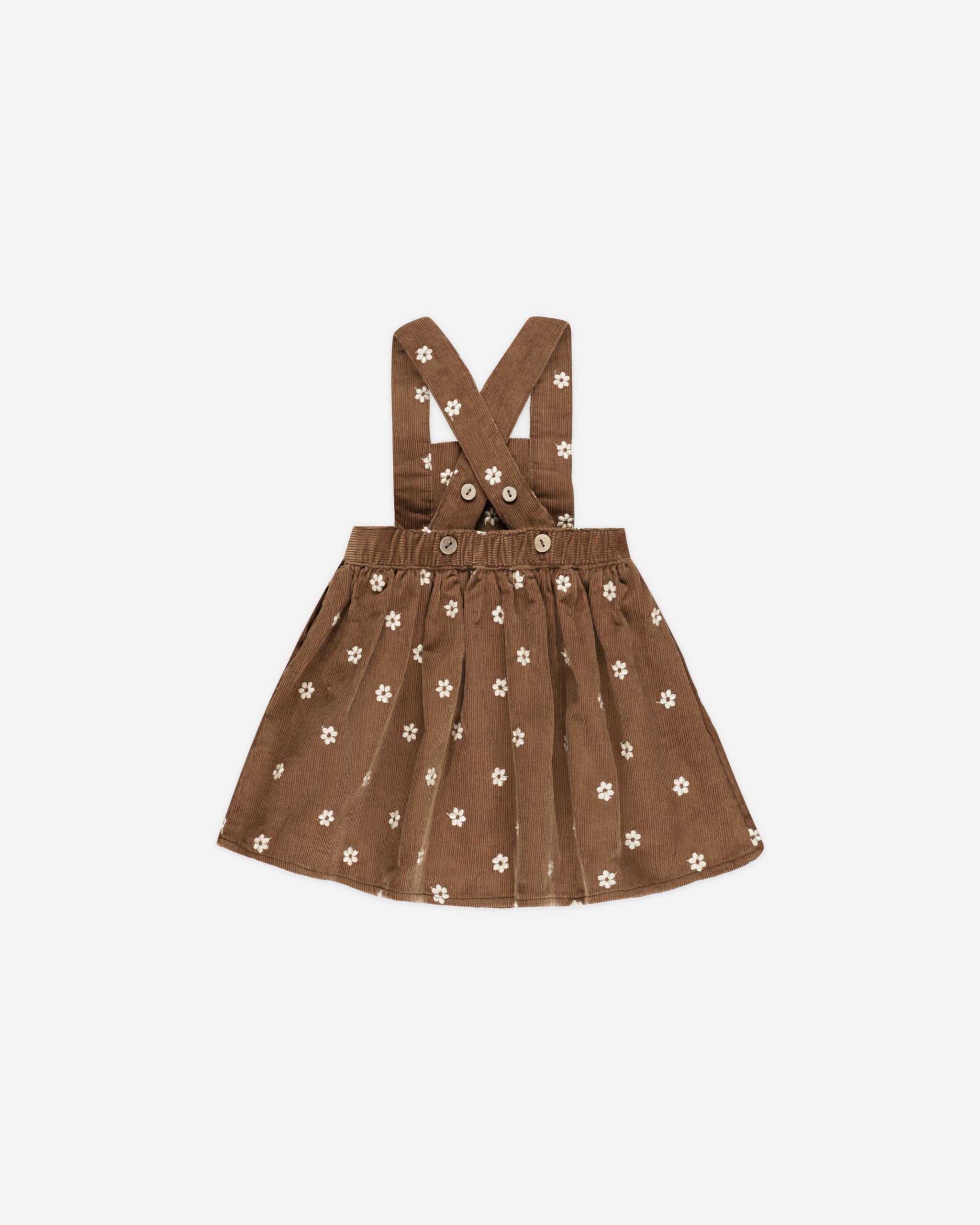 Corduroy Pinafore || Floral Embroidery