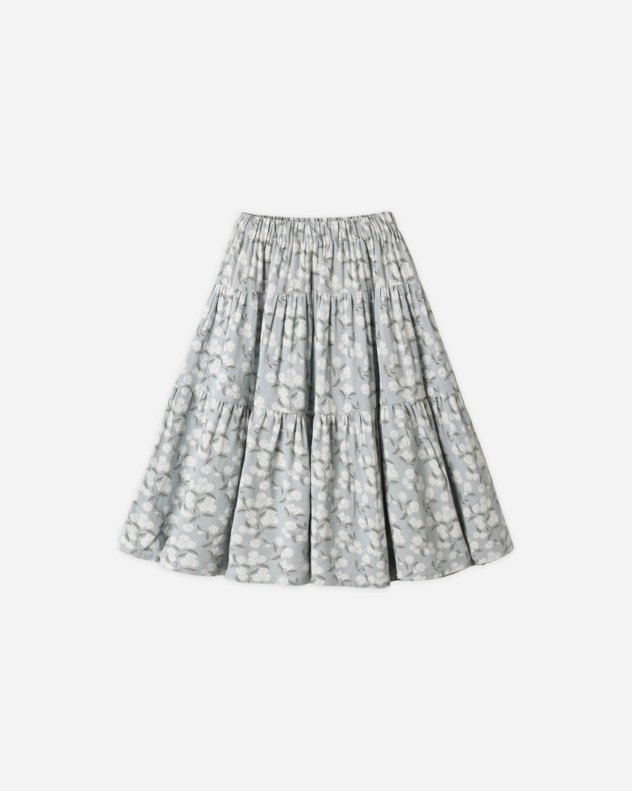Tiered Midi Skirt Light Blue - Rylee + Cru | Kids Clothes | Trendy Baby Clothes | Modern Infant Outfits |