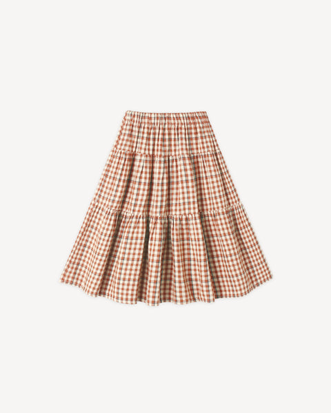 Tiered Midi Skirt Poppy Gingham – Rylee + Cru