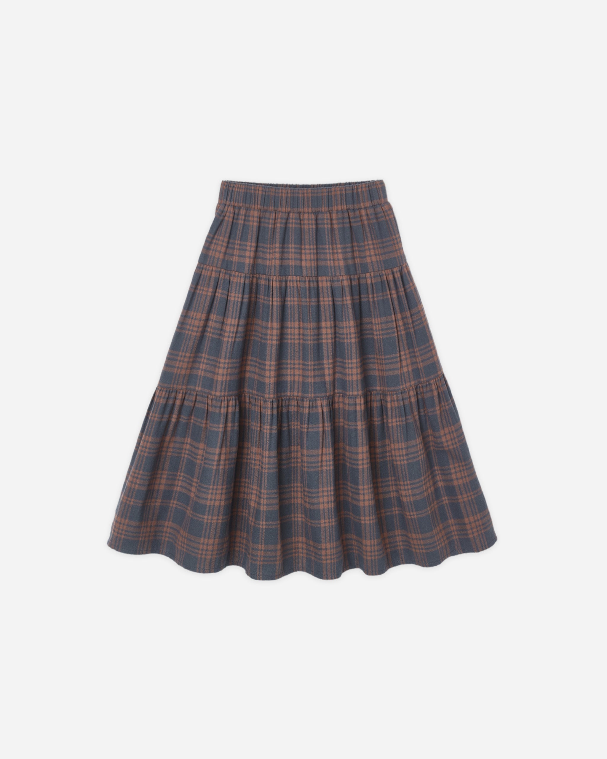 Tiered Midi Skirt Midnight Plaid - Rylee + Cru | Kids Clothes | Trendy Baby Clothes | Modern Infant Outfits |