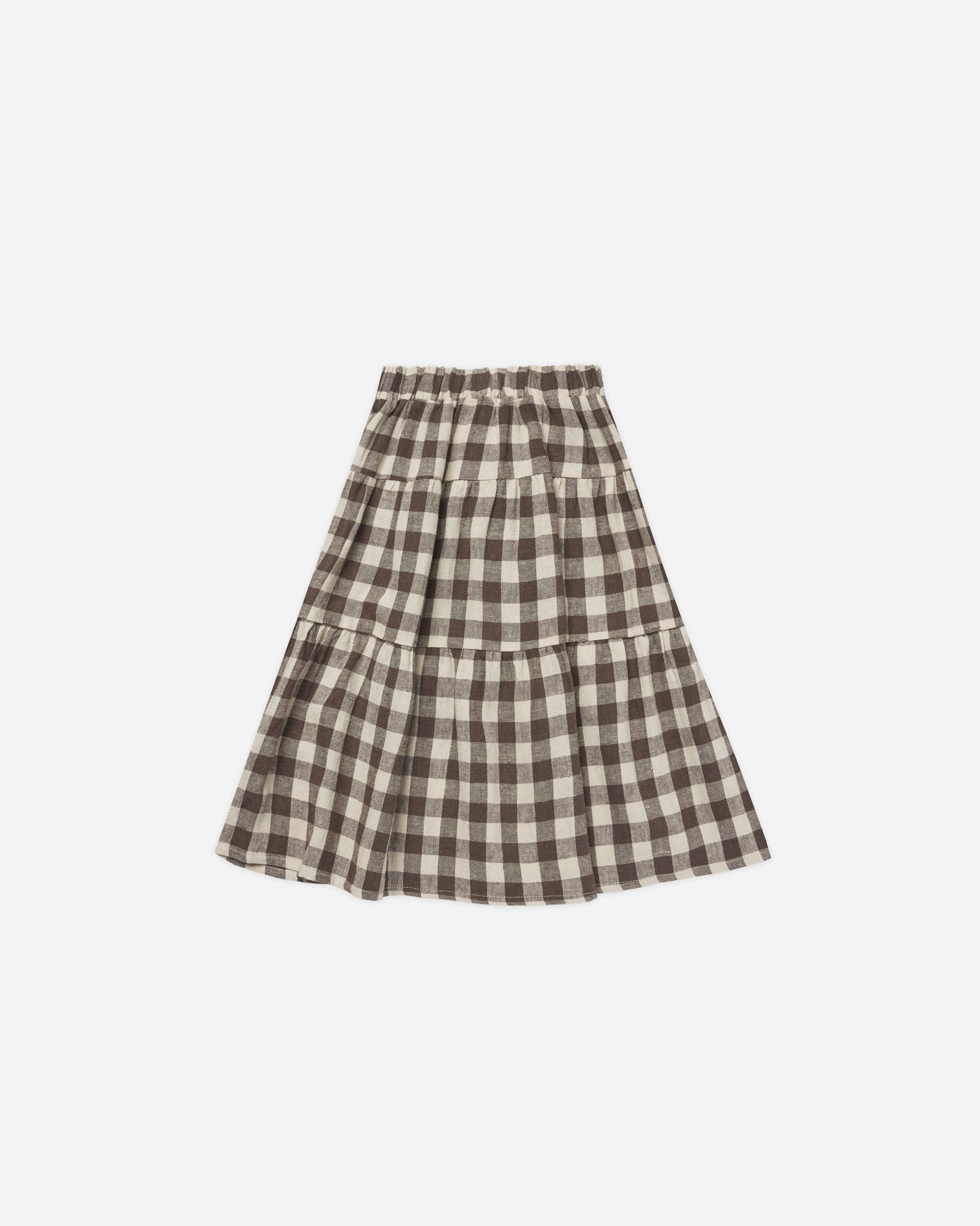 Tiered Midi Skirt || Charcoal Check - Rylee + Cru | Kids Clothes | Trendy Baby Clothes | Modern Infant Outfits |