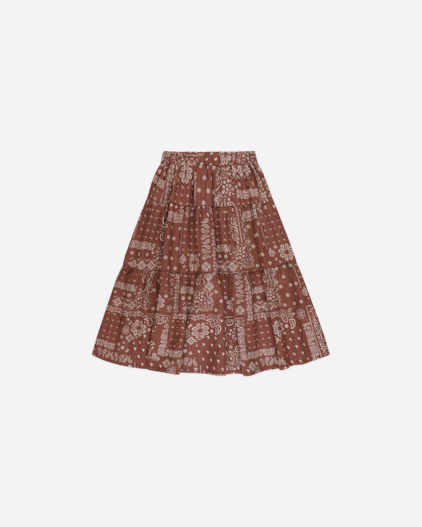 Tiered Midi Skirt || Brick Bandana