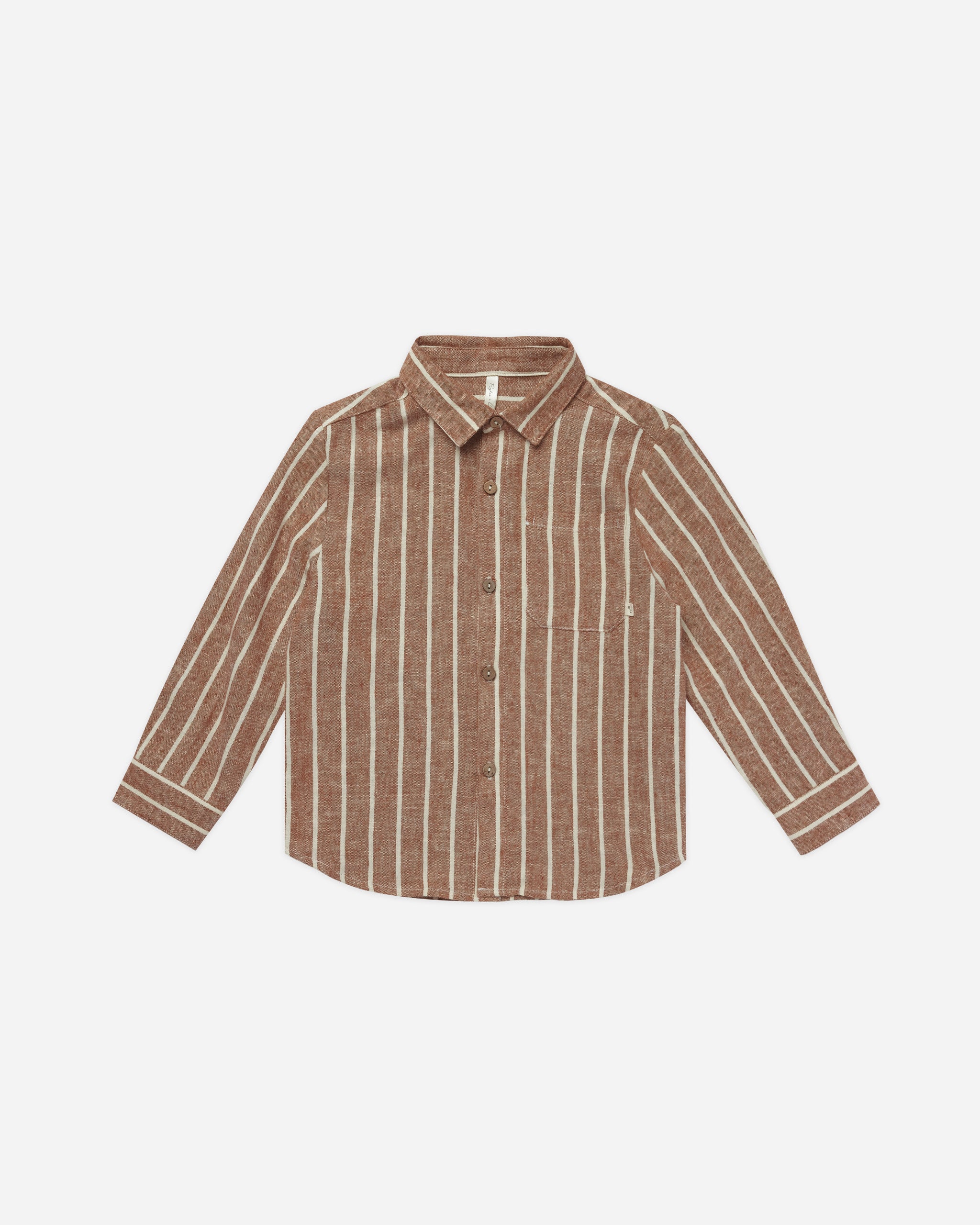 Collared Long Sleeve Shirt || Cedar Pinstripe - Rylee + Cru | Kids Clothes | Trendy Baby Clothes | Modern Infant Outfits |