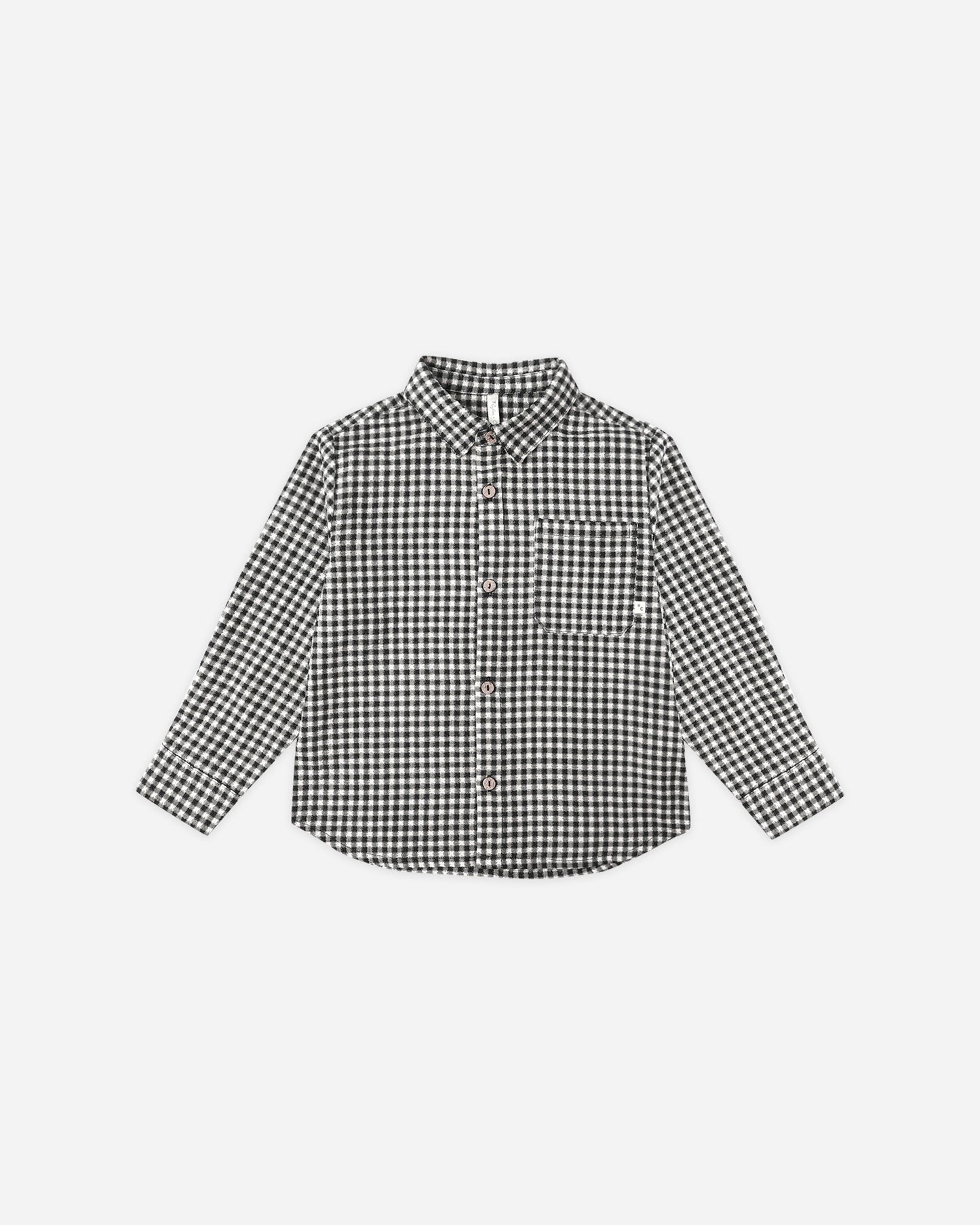 Collared Long Sleeve Shirt || Black Gingham - Rylee + Cru | Kids Clothes | Trendy Baby Clothes | Modern Infant Outfits |