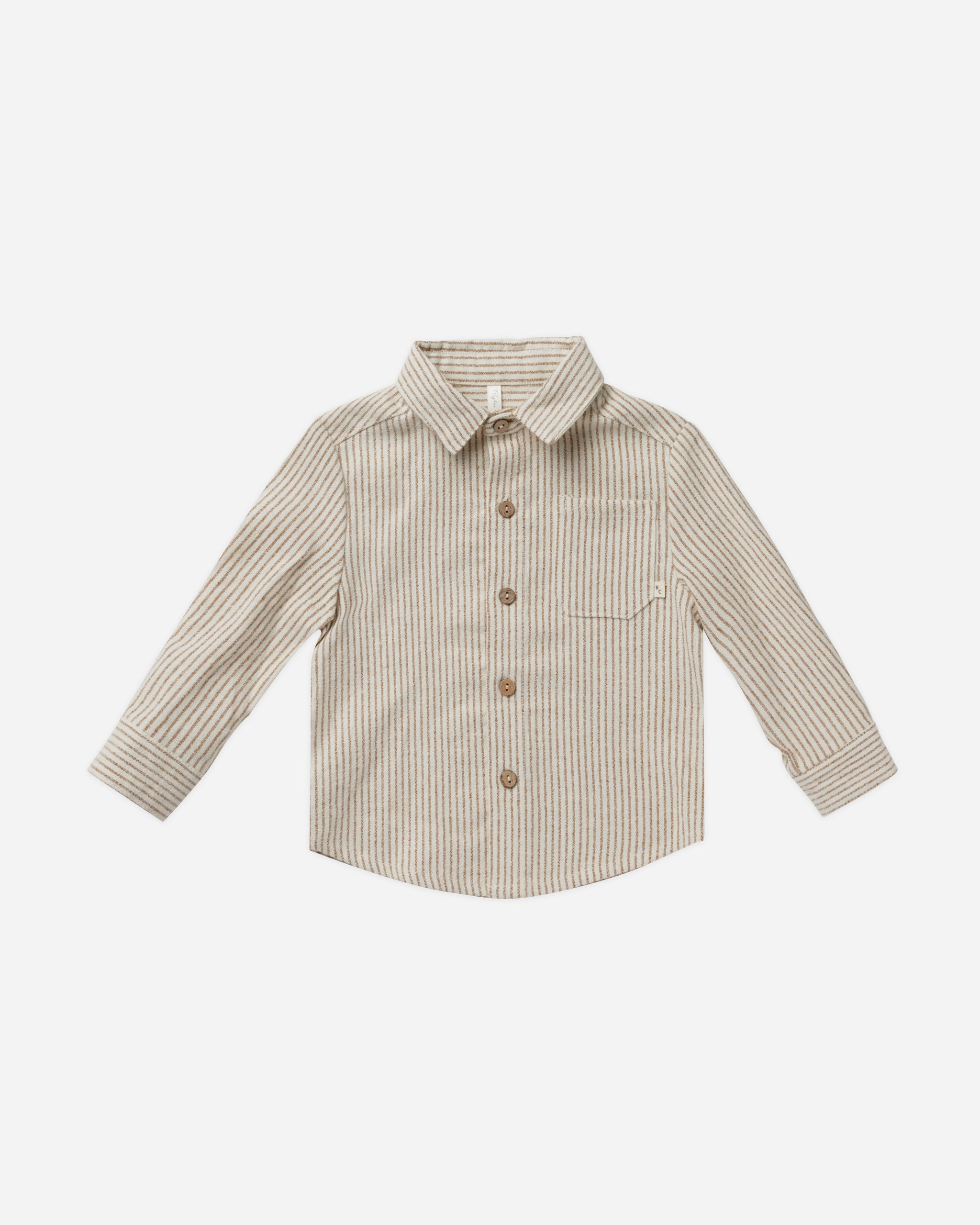 Collared Long Sleeve Shirt || Brass Pinstripe – Rylee + Cru