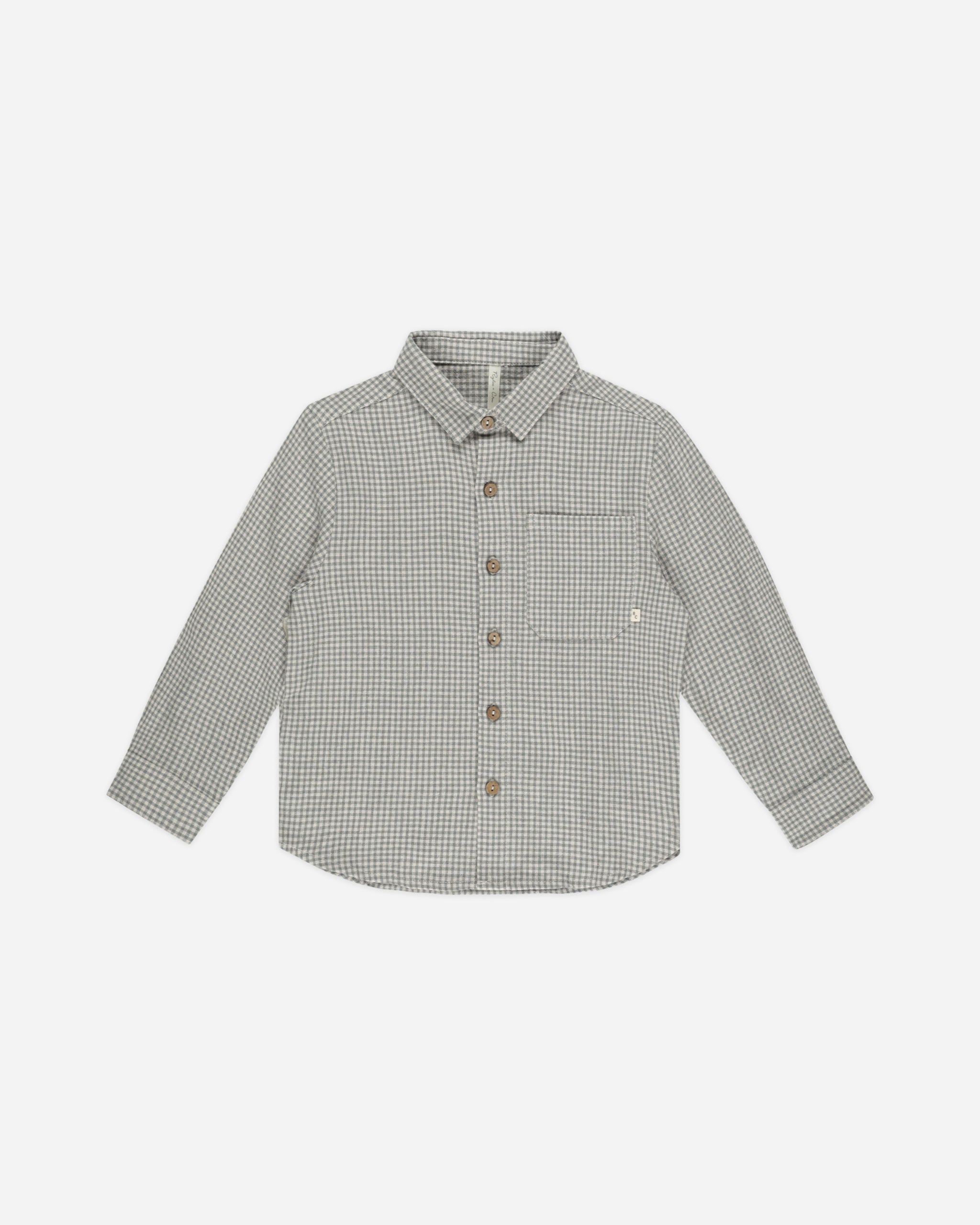 Collared Long Sleeve Shirt || Forest Gingham