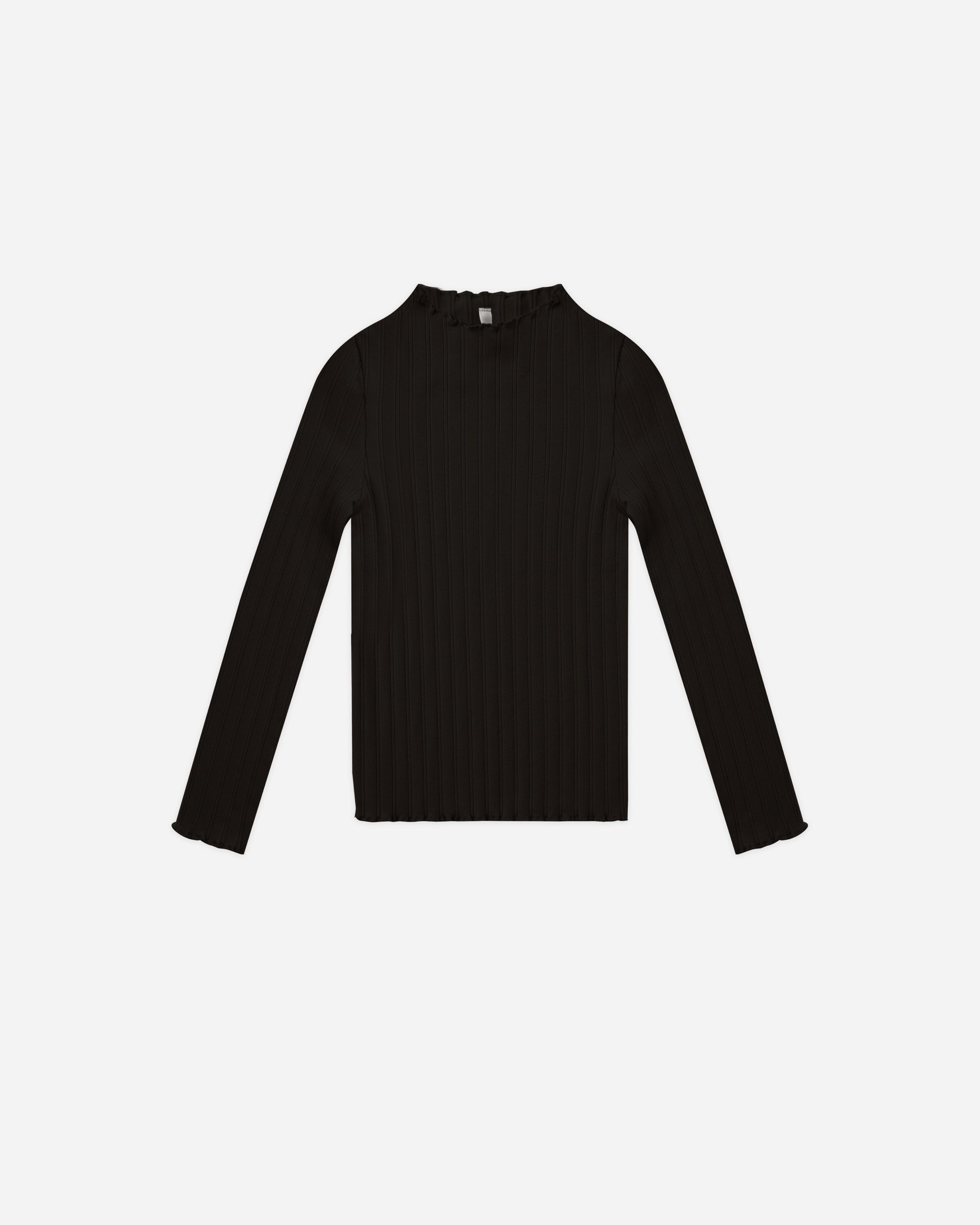 Ribbed Long Sleeve Tee || Black – Rylee + Cru