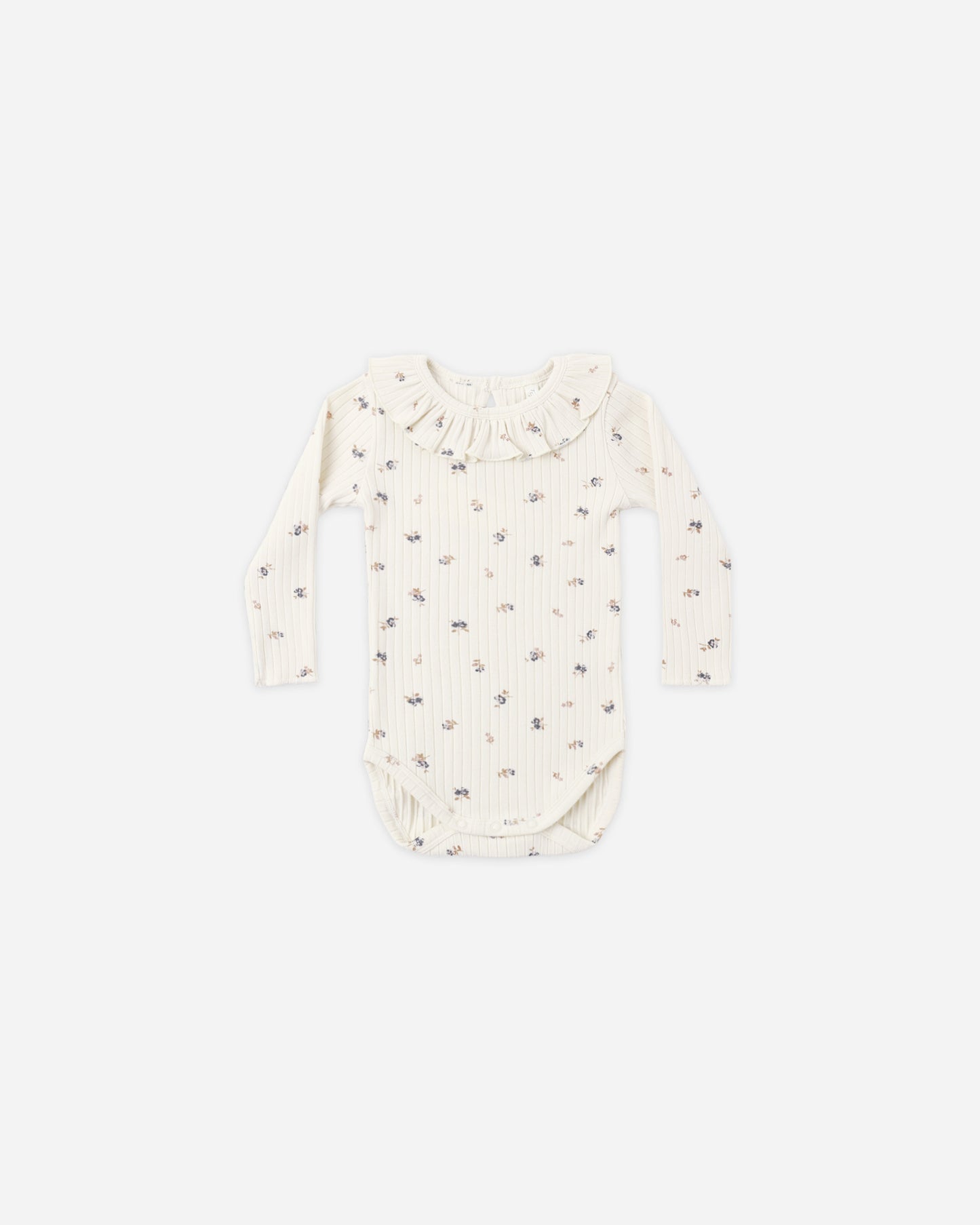 Ruffle Collar Bodysuit Natural Ditsy - Rylee + Cru | Kids Clothes | Trendy Baby Clothes | Modern Infant Outfits |