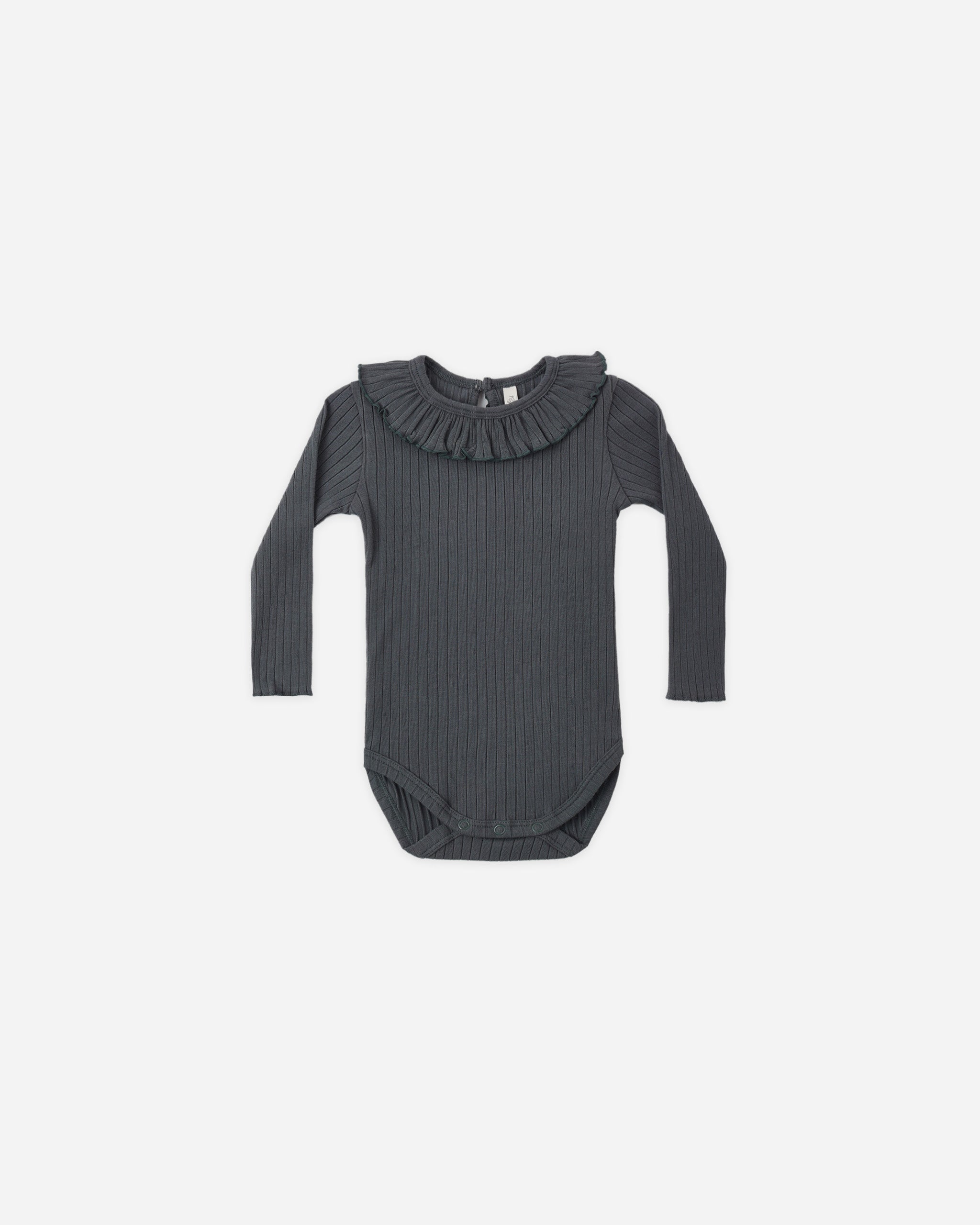 Ruffle Collar Bodysuit Midnight - Rylee + Cru | Kids Clothes | Trendy Baby Clothes | Modern Infant Outfits |
