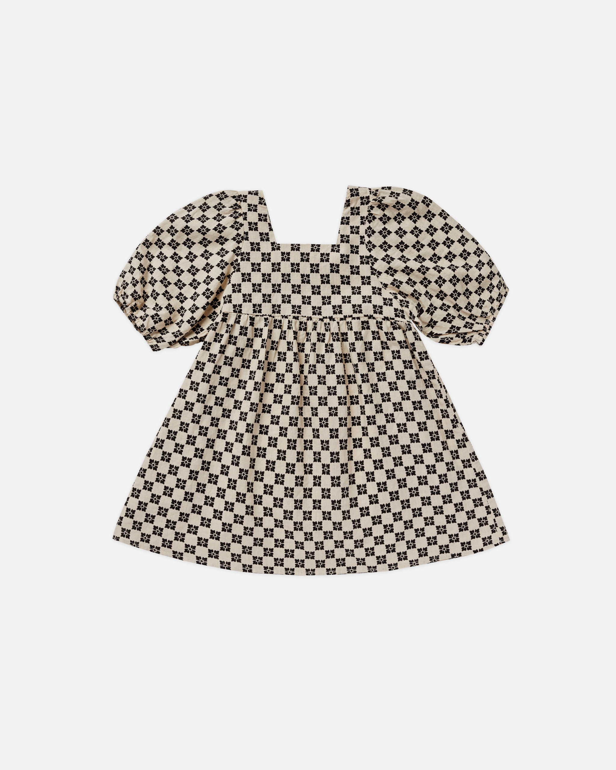 Gretta Babydoll Dress || Flower Check - Rylee + Cru | Kids Clothes | Trendy Baby Clothes | Modern Infant Outfits |