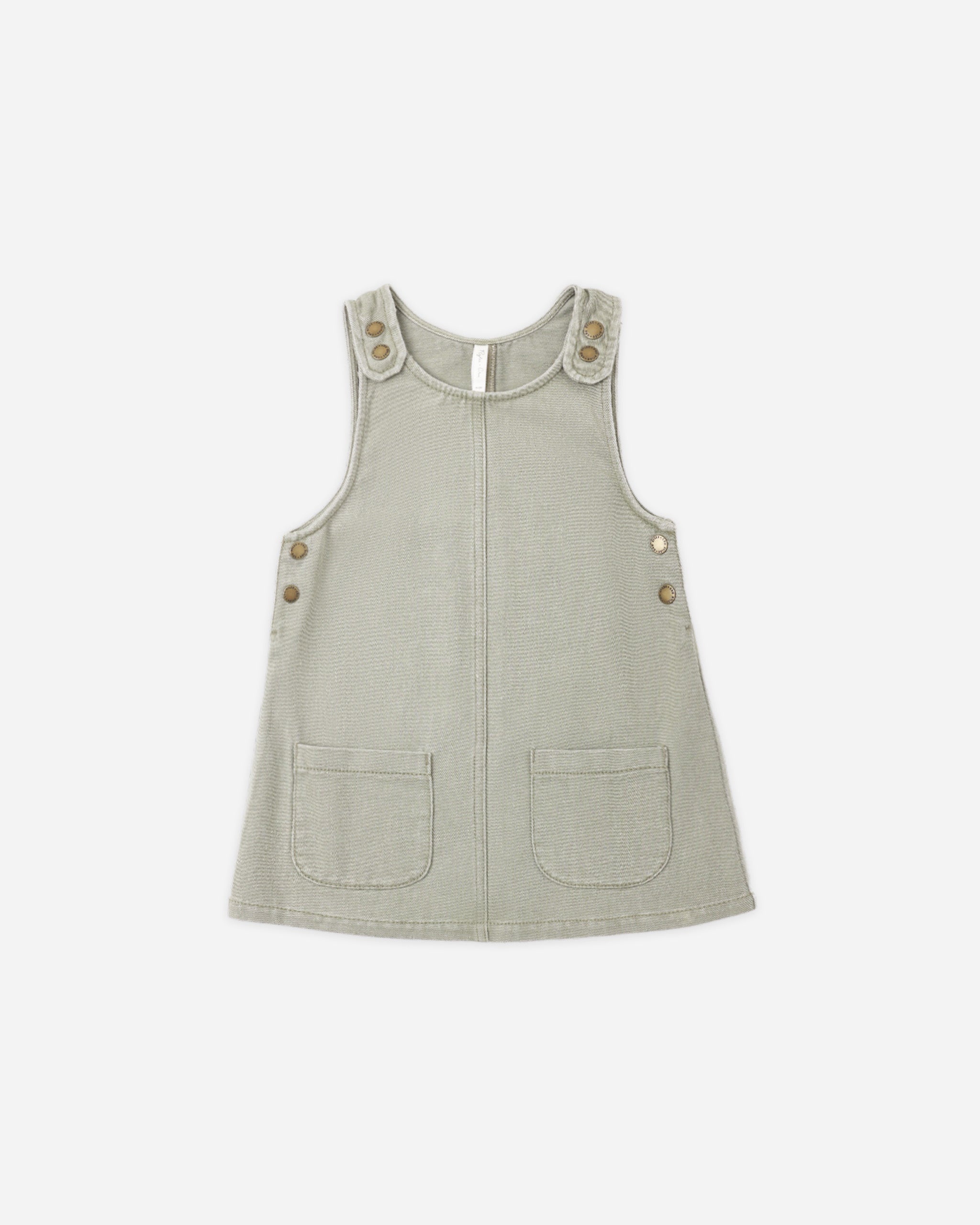 Odette Overall Dress Dark Sage - Rylee + Cru | Kids Clothes | Trendy Baby Clothes | Modern Infant Outfits |