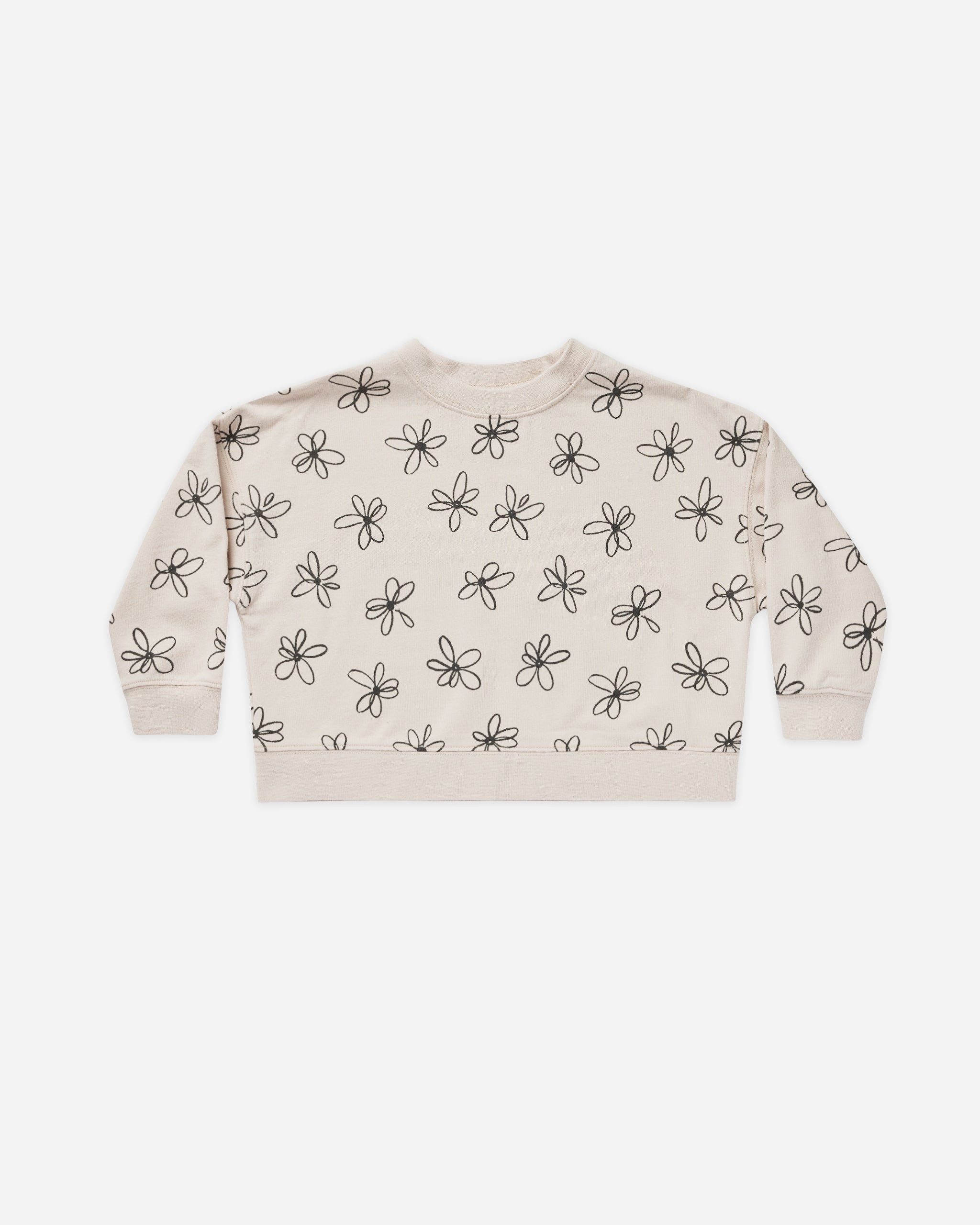 Boxy Pullover || Sketchy Fleur - Rylee + Cru | Kids Clothes | Trendy Baby Clothes | Modern Infant Outfits |