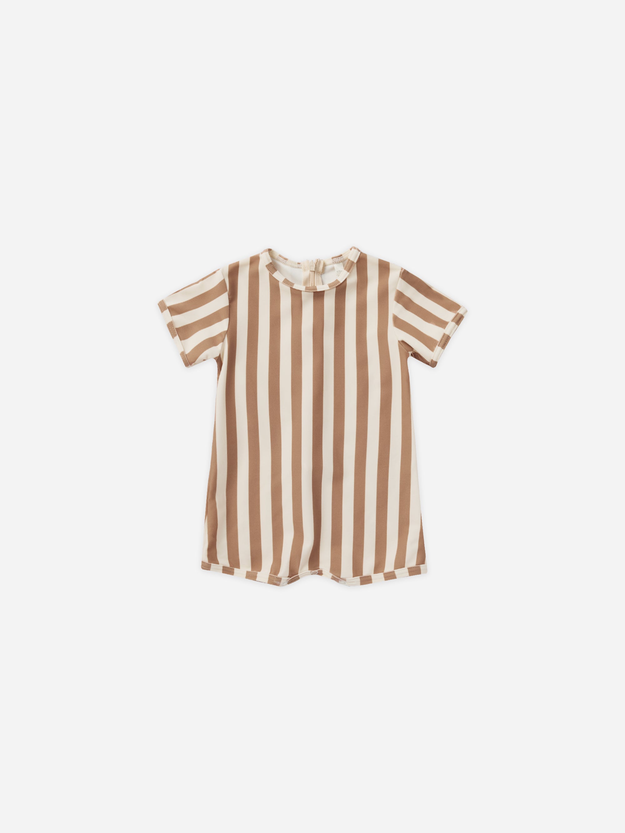 Shorty One-Piece || Clay Stripe - Rylee + Cru | Kids Clothes | Trendy Baby Clothes | Modern Infant Outfits |