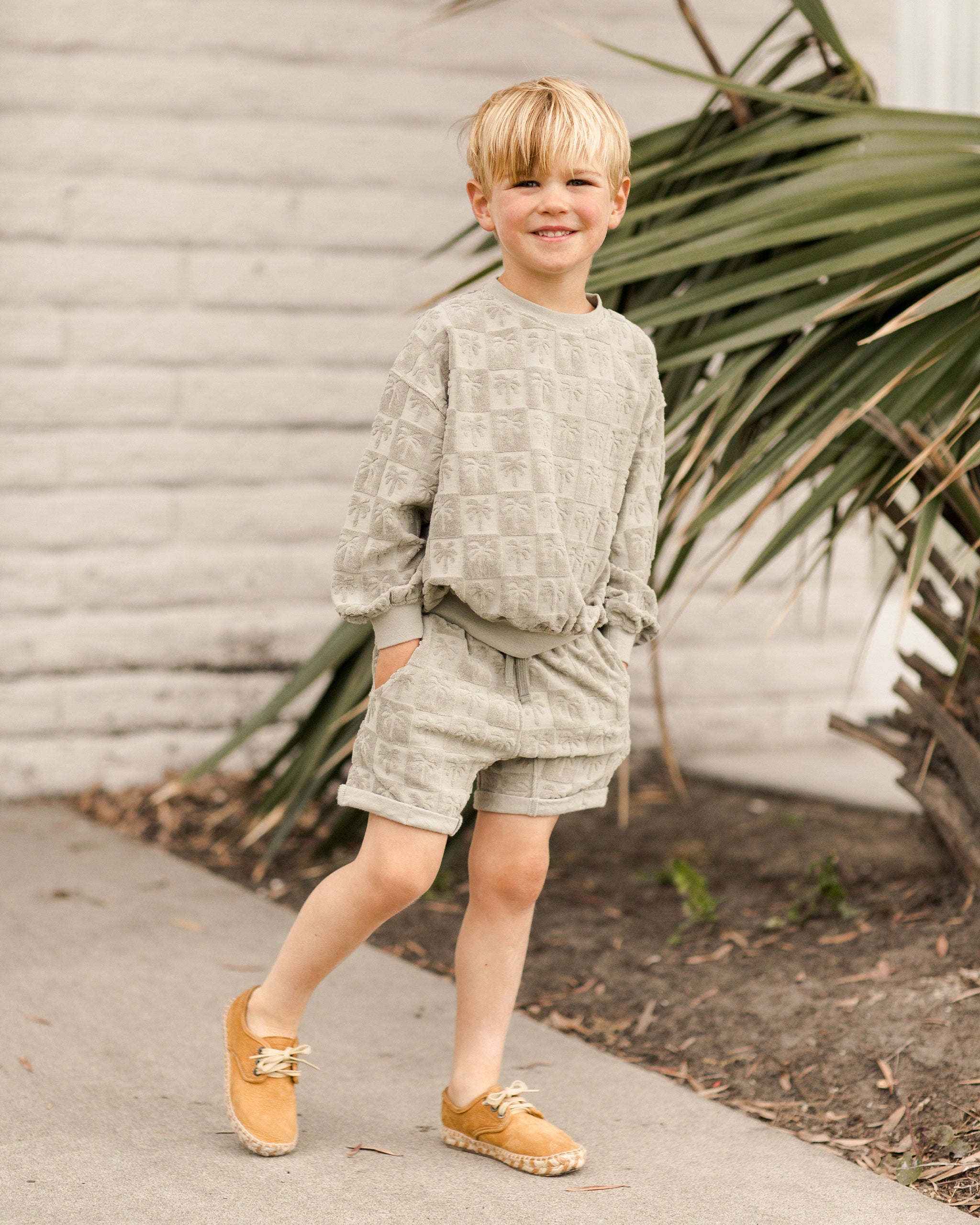 Sweatshirt || Palm Check - Rylee + Cru | Kids Clothes | Trendy Baby Clothes | Modern Infant Outfits |