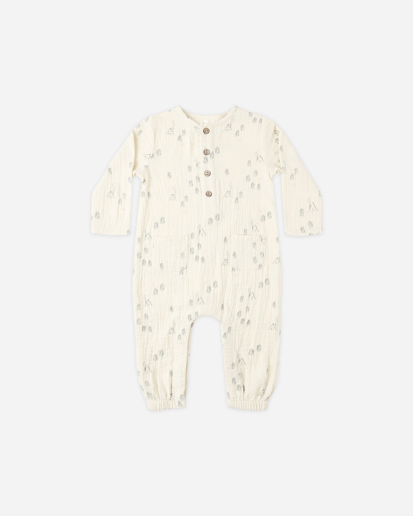 Long Sleeve Woven Jumpsuit || Woods - Rylee + Cru | Kids Clothes | Trendy Baby Clothes | Modern Infant Outfits |