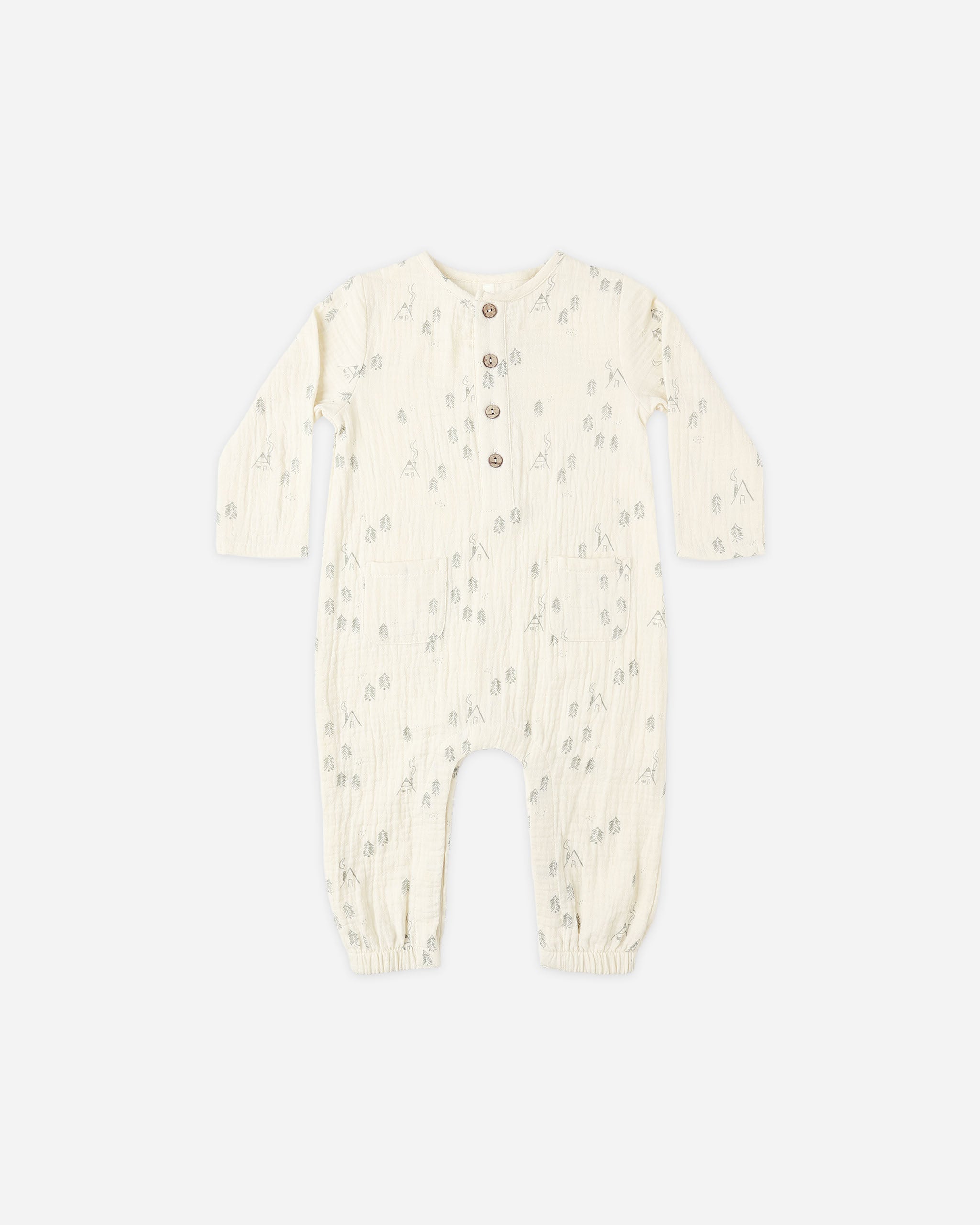 Long Sleeve Woven Jumpsuit || Woods - Rylee + Cru | Kids Clothes | Trendy Baby Clothes | Modern Infant Outfits |