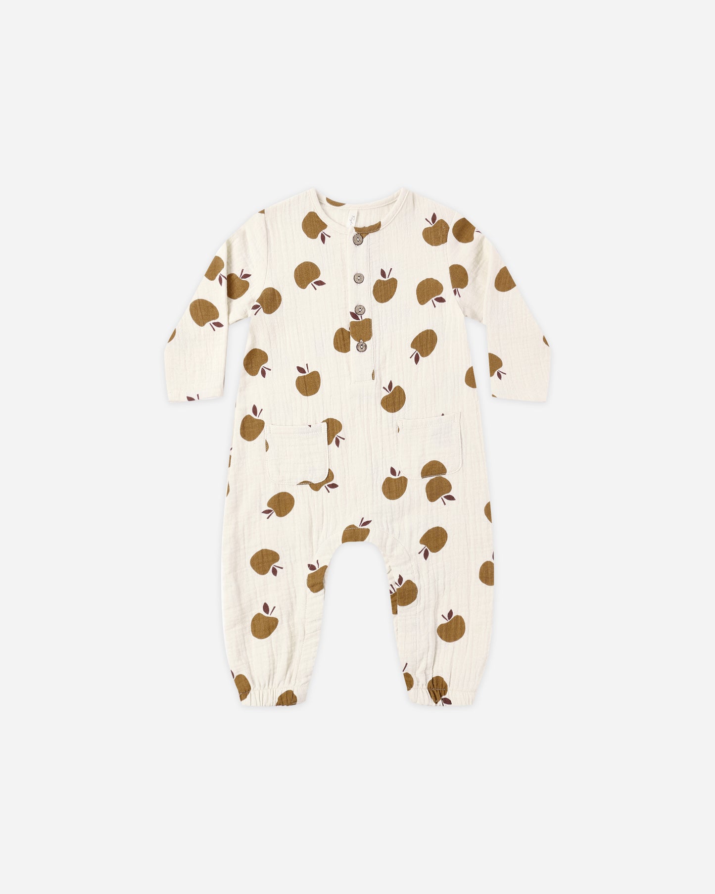 Long Sleeve Woven Jumpsuit || Golden Apples - Rylee + Cru | Kids Clothes | Trendy Baby Clothes | Modern Infant Outfits |