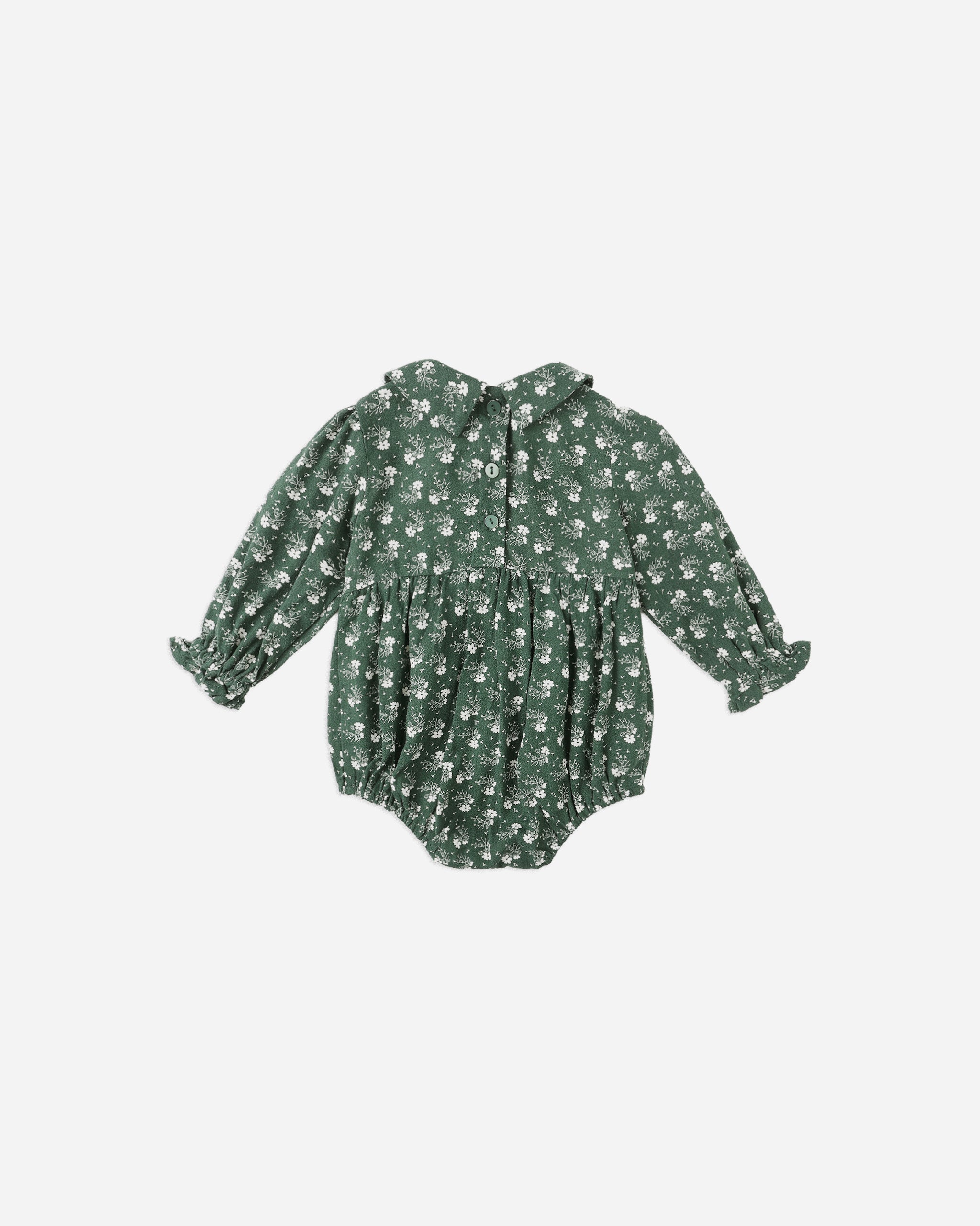 Cora Romper || Green Ditsy - Rylee + Cru | Kids Clothes | Trendy Baby Clothes | Modern Infant Outfits |