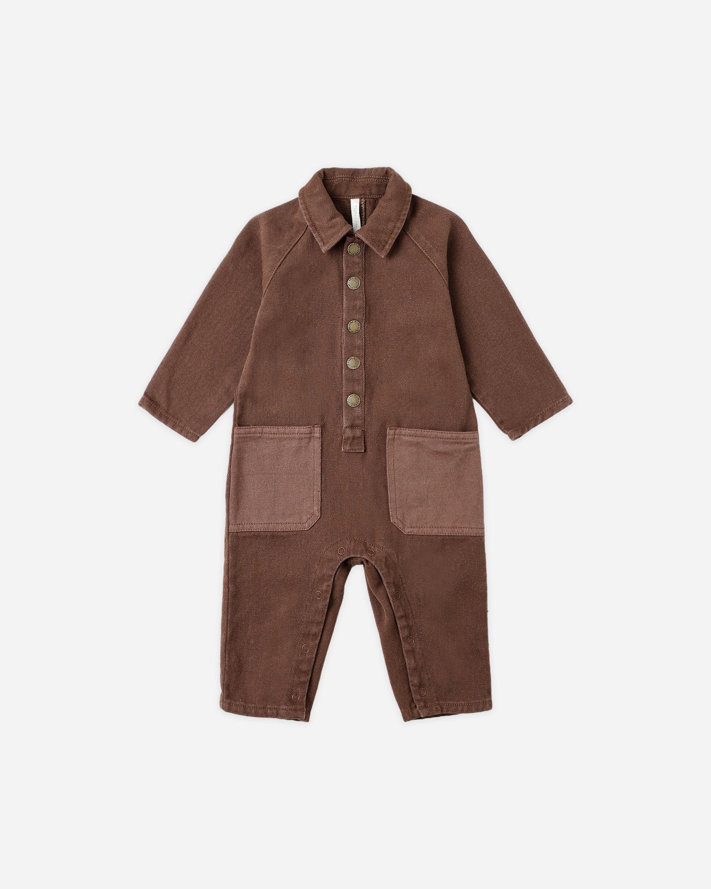 Collared Baby Jumpsuit || Brown - Rylee + Cru | Kids Clothes | Trendy Baby Clothes | Modern Infant Outfits |