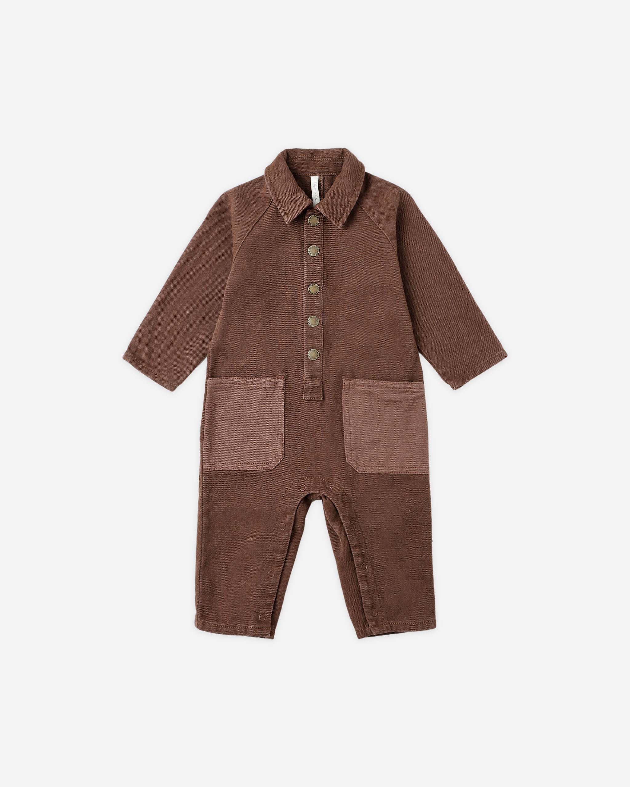 Collared Baby Jumpsuit || Brown - Rylee + Cru | Kids Clothes | Trendy Baby Clothes | Modern Infant Outfits |