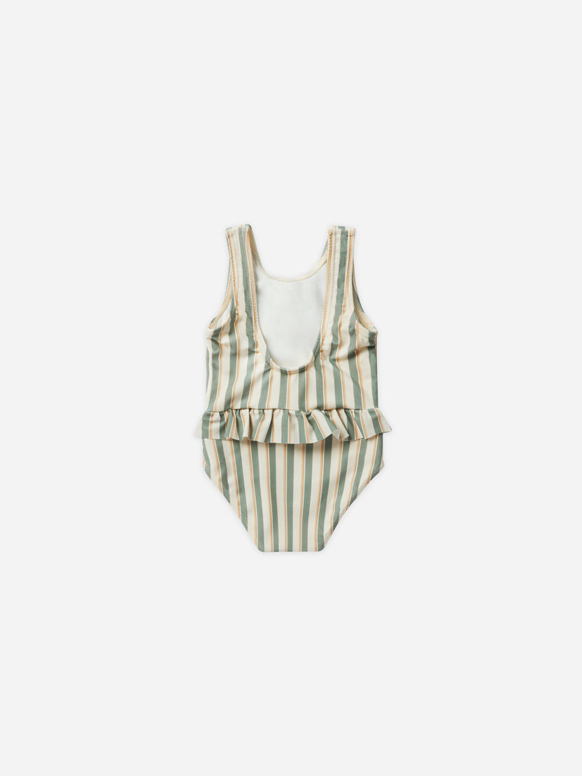 Rylee + Cru Relaxed Tee in Aqua Stripe main image 0