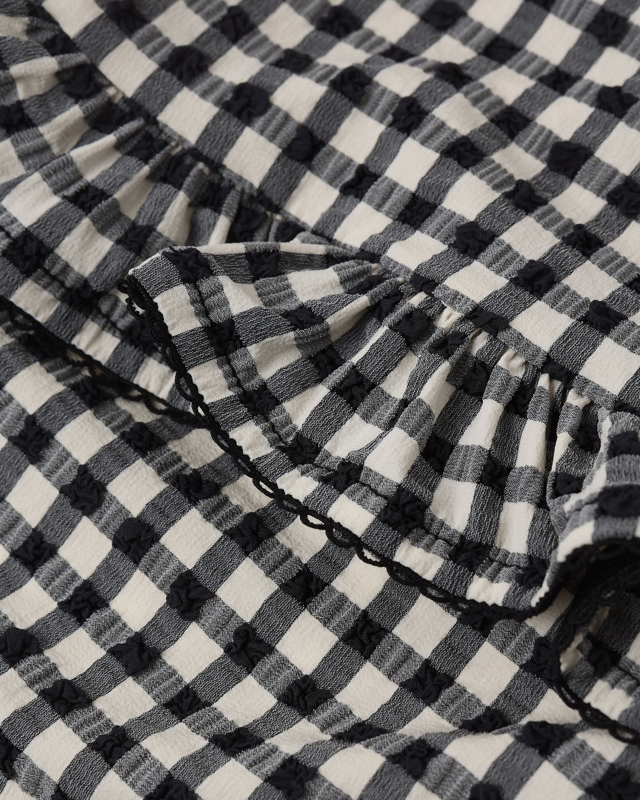 Rylee + Cru Skirted One-Piece Swimsuit | Black Gingham (0-3M) Rylee + Cru Skirted One-Piece Swimsuit | Black Gingham (0-3M)