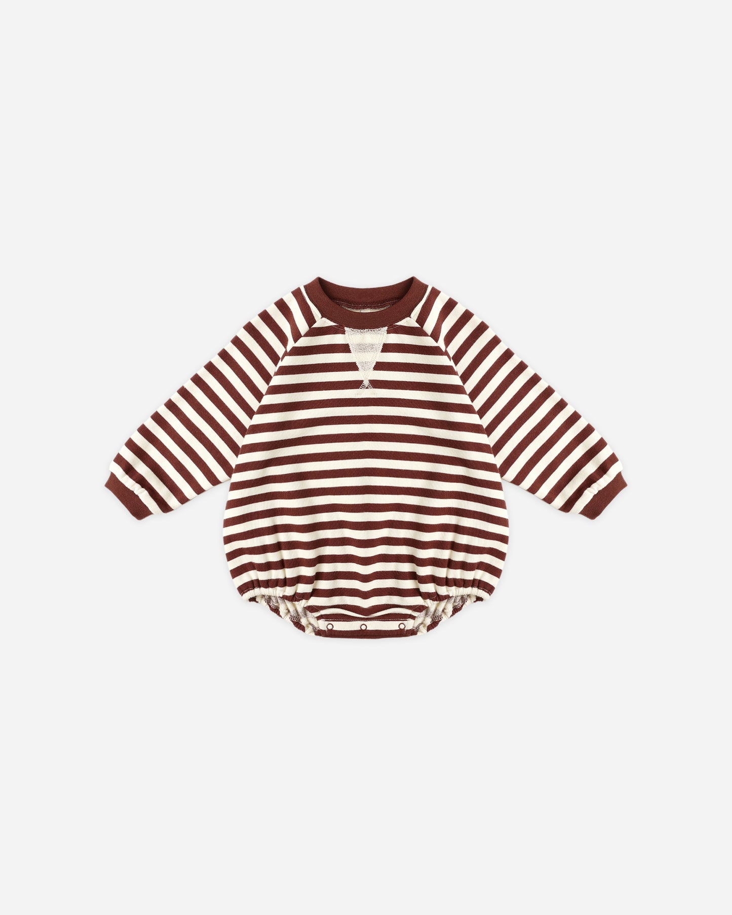 Crewneck Romper || Burgundy Stripe - Rylee + Cru | Kids Clothes | Trendy Baby Clothes | Modern Infant Outfits |