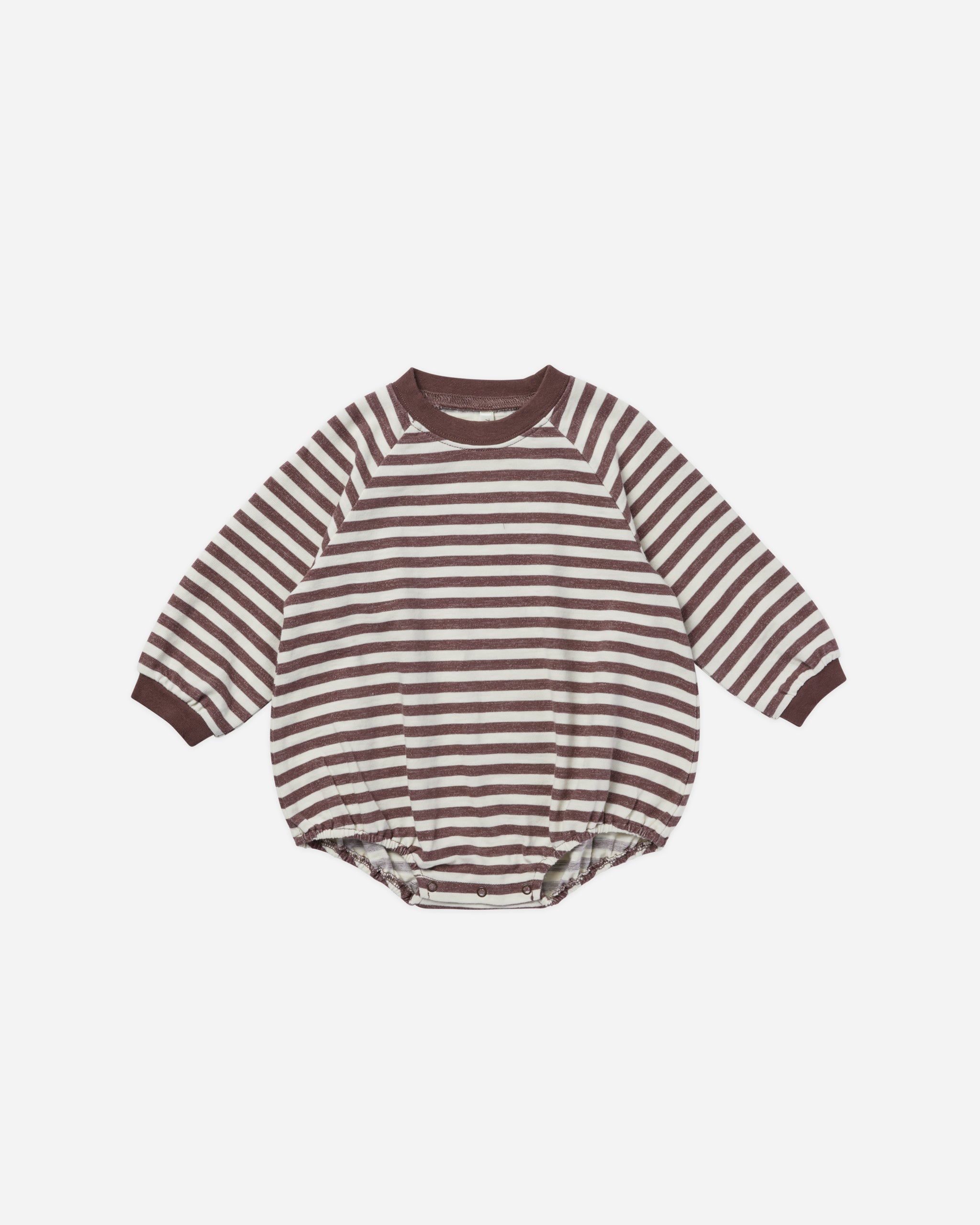 Crew Neck Romper || Plum Stripe - Rylee + Cru | Kids Clothes | Trendy Baby Clothes | Modern Infant Outfits |