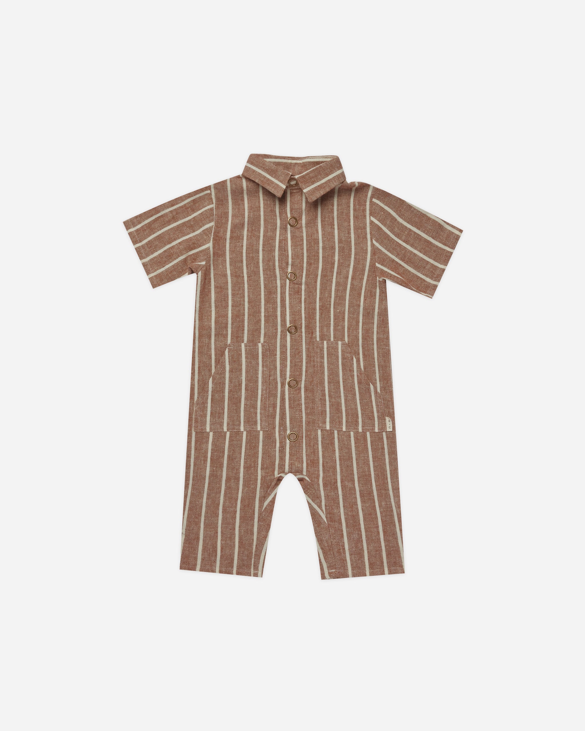 Rhett Jumpsuit || Cedar Pinstripe - Rylee + Cru | Kids Clothes | Trendy Baby Clothes | Modern Infant Outfits |
