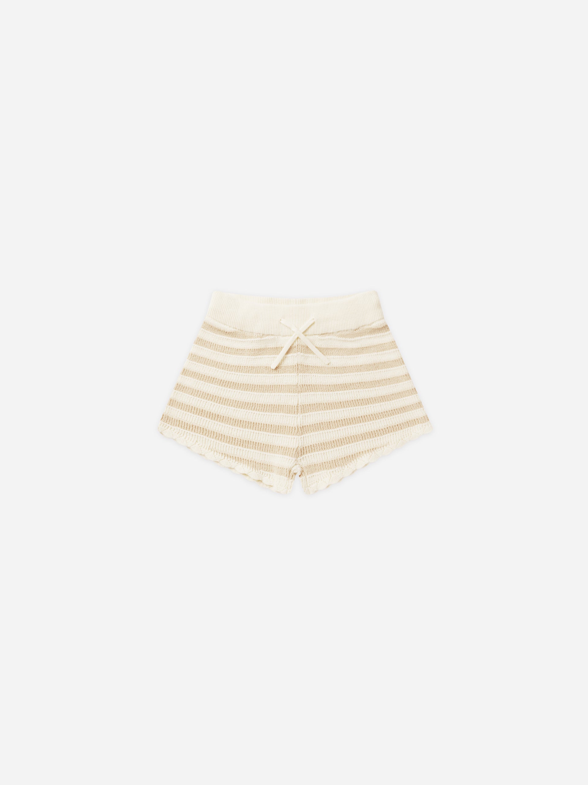 Knit Shorts || Sand Stripe - Rylee + Cru | Kids Clothes | Trendy Baby Clothes | Modern Infant Outfits |