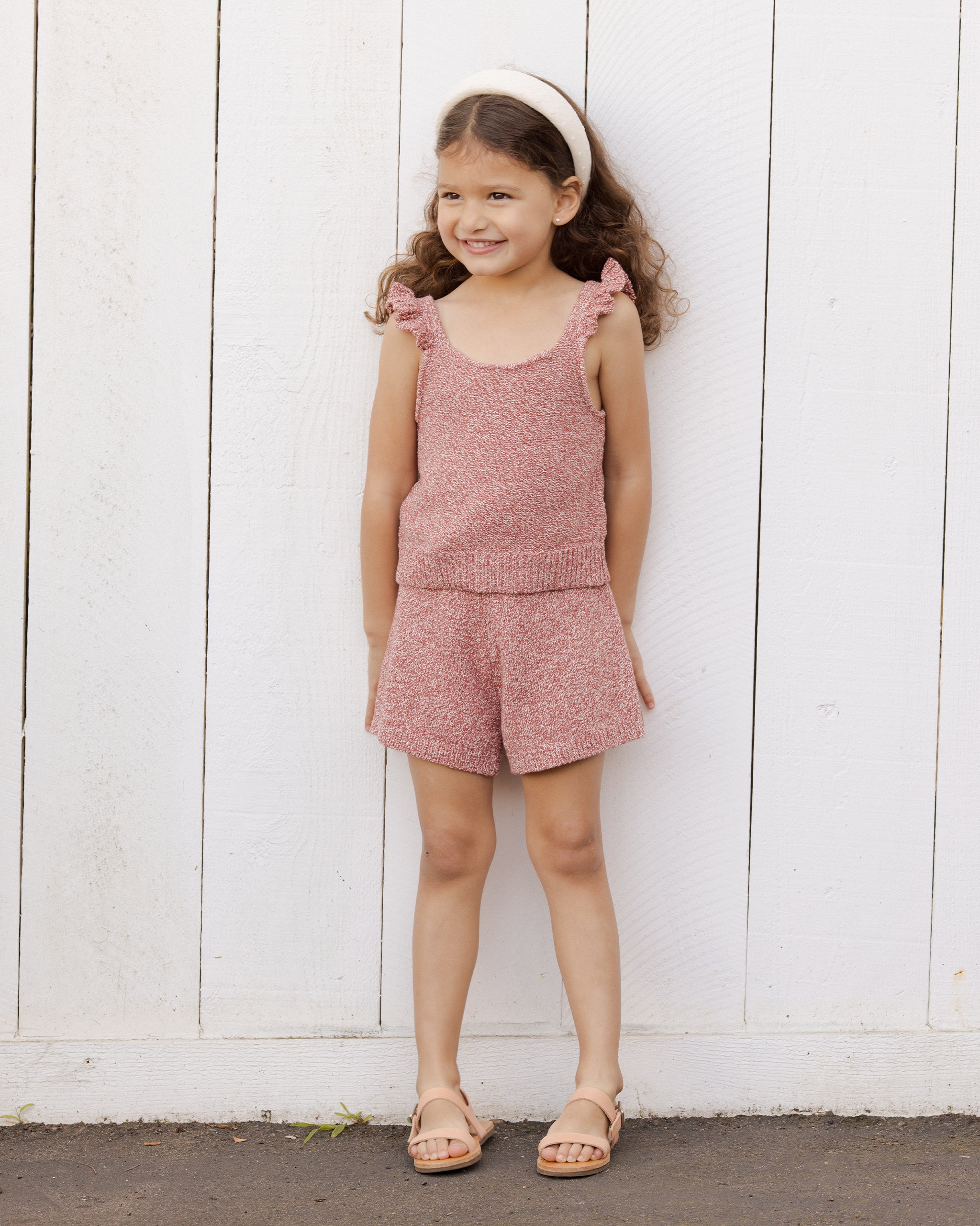 Knit Tank || Heathered Strawberry - Rylee + Cru | Kids Clothes | Trendy Baby Clothes | Modern Infant Outfits |