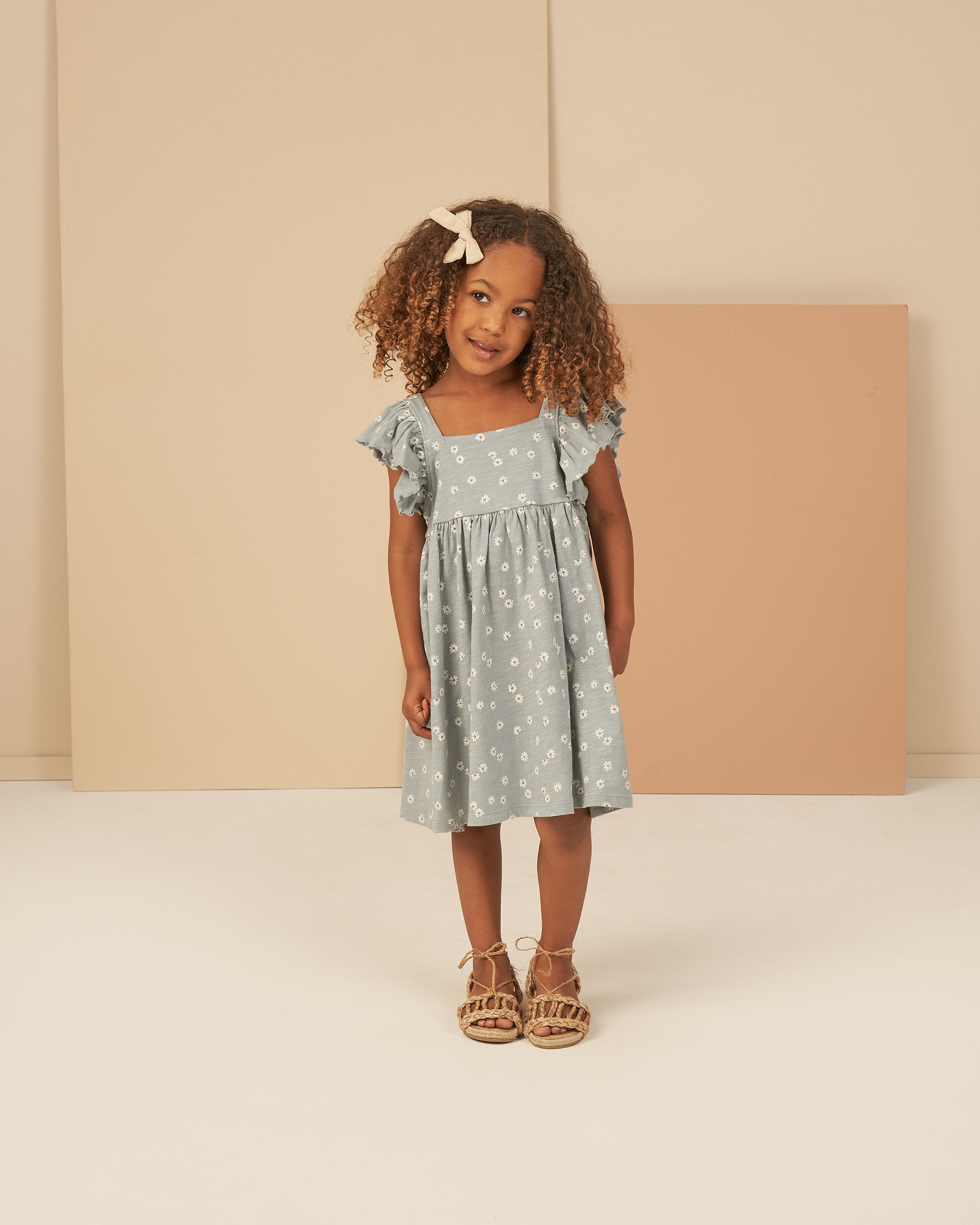 Mariposa Dress || Blue Daisy - Rylee + Cru | Kids Clothes | Trendy Baby Clothes | Modern Infant Outfits |