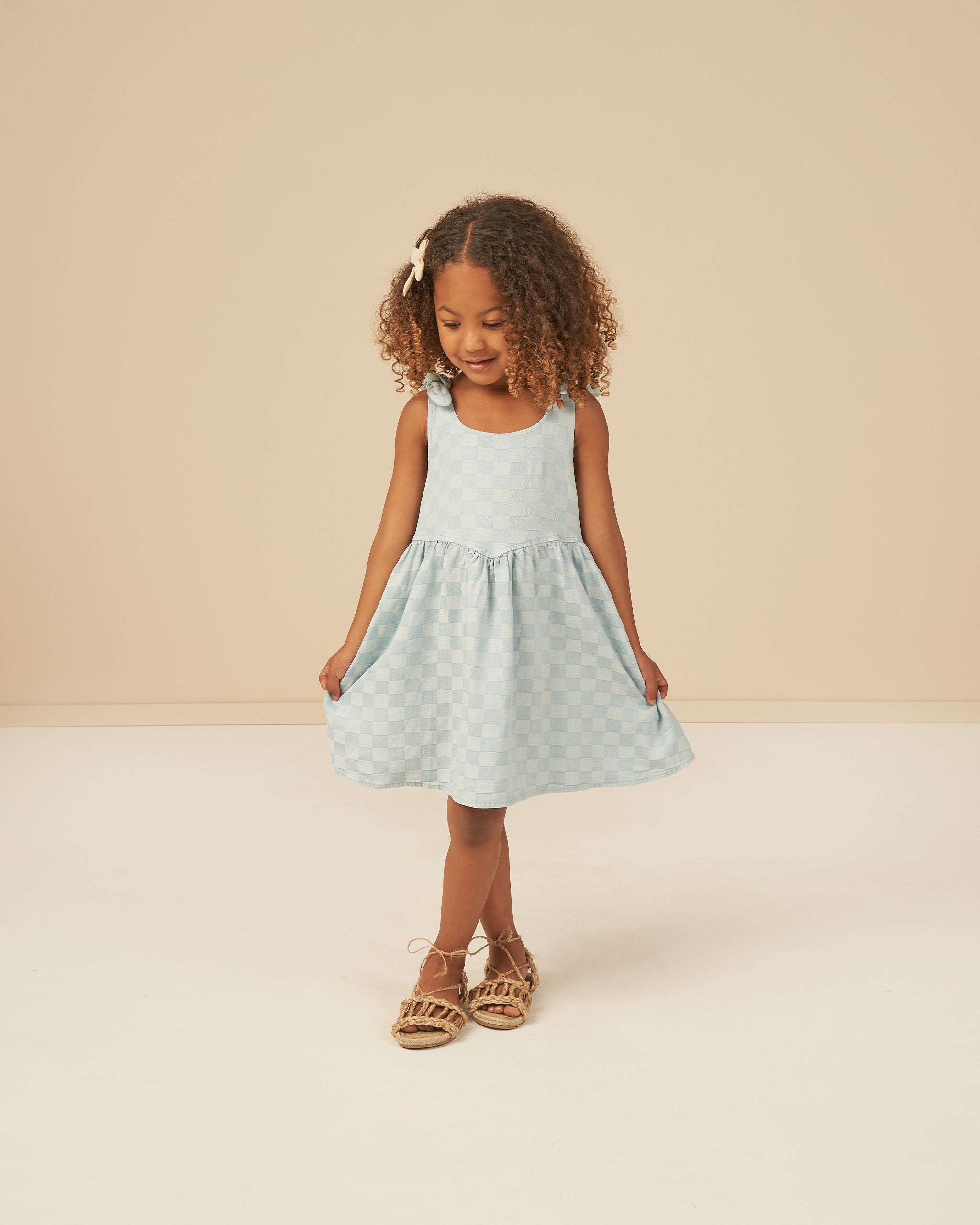 Summer Dress || Blue Check - Rylee + Cru | Kids Clothes | Trendy Baby Clothes | Modern Infant Outfits |