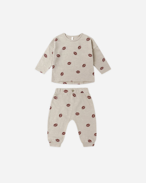 Tee + Pant Set || Footballs - Rylee + Cru | Kids Clothes | Trendy Baby Clothes | Modern Infant Outfits |