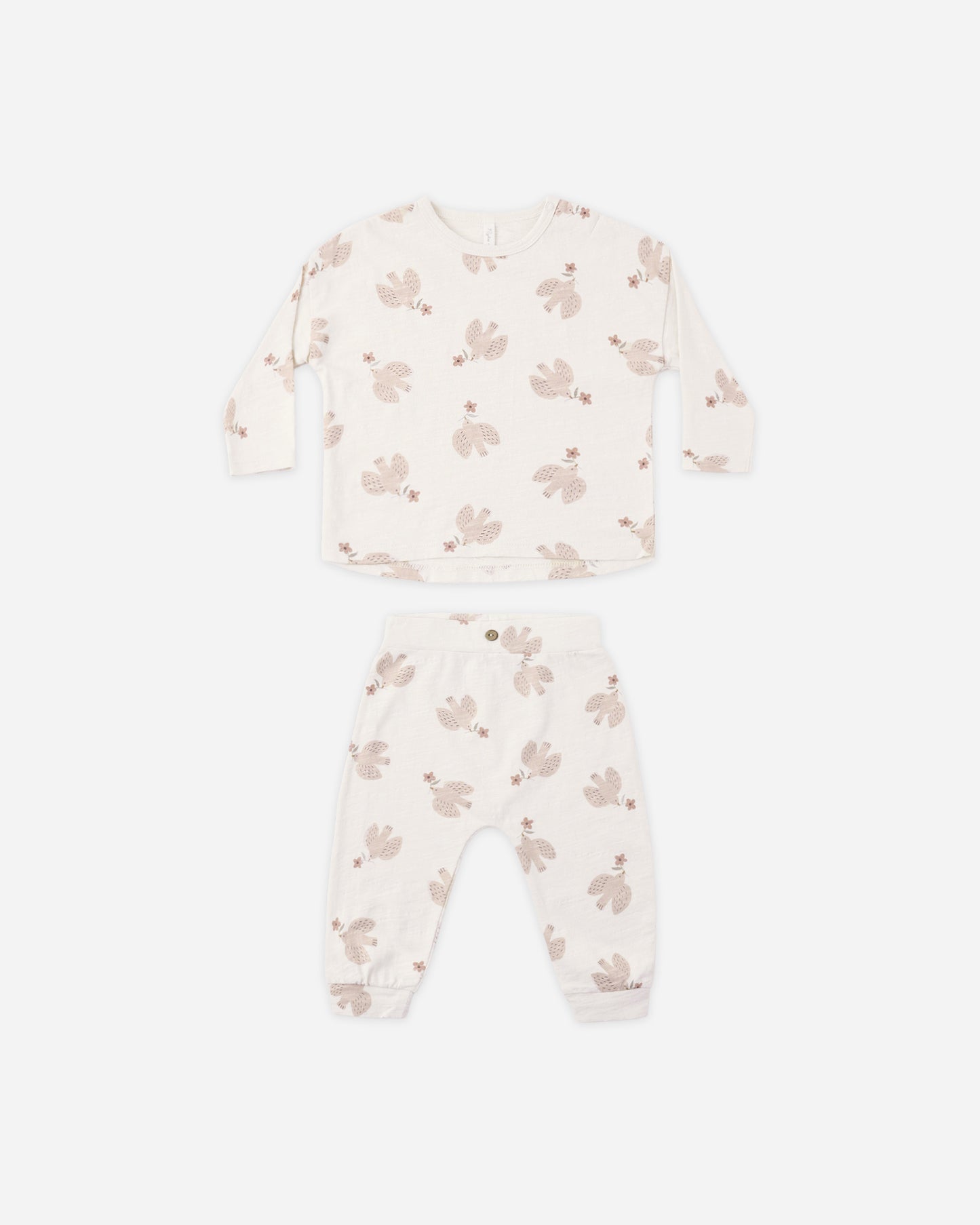 Long Sleeve Tee + Pant Set Sparrows - Rylee + Cru | Kids Clothes | Trendy Baby Clothes | Modern Infant Outfits |