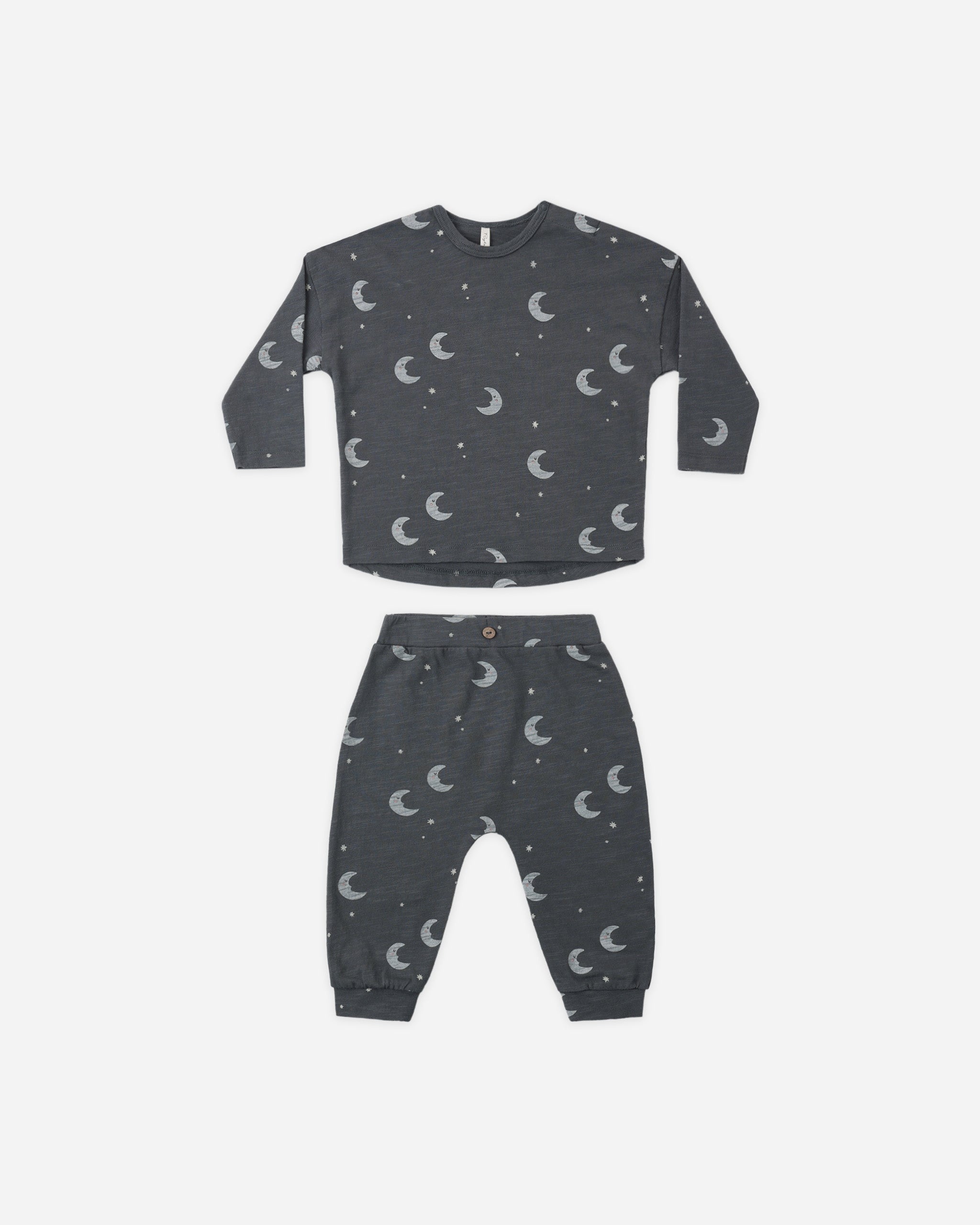 Long Sleeve Tee + Pant Set Moons - Rylee + Cru | Kids Clothes | Trendy Baby Clothes | Modern Infant Outfits |