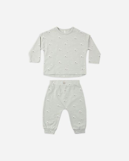 Long Sleeve Tee + Pant Set Mushrooms - Rylee + Cru | Kids Clothes | Trendy Baby Clothes | Modern Infant Outfits |