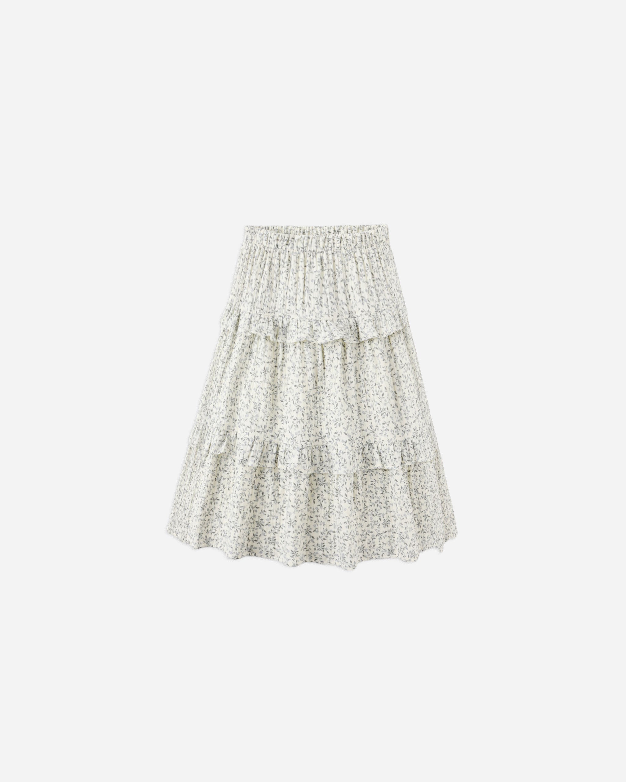 Ruffled Midi Skirt || Blue Vines - Rylee + Cru | Kids Clothes | Trendy Baby Clothes | Modern Infant Outfits |