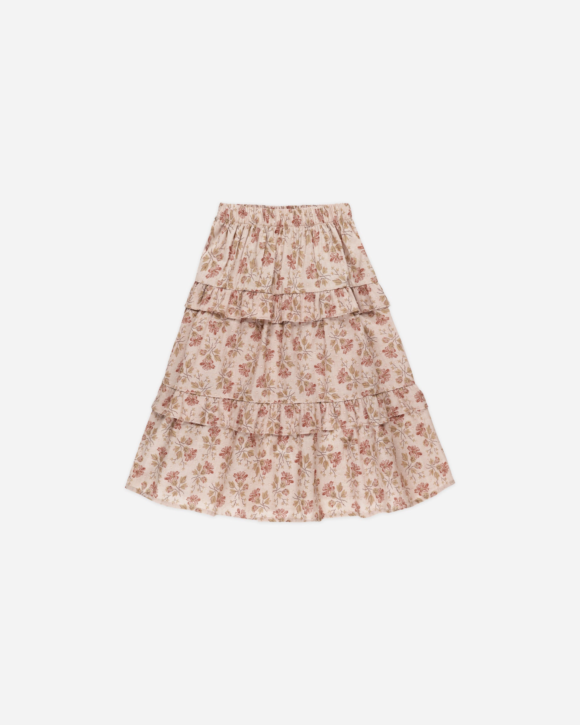 Rylee + Cru Ruffled Midi Skirt - Red Plaid