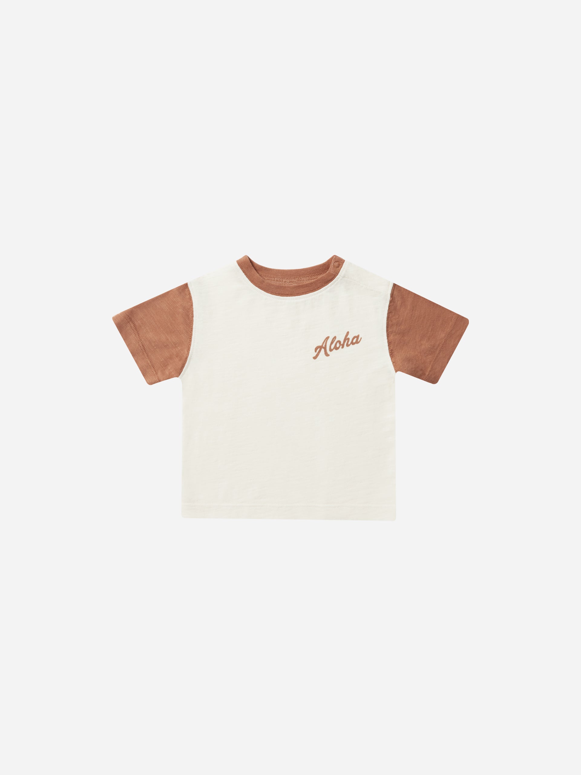 Contrast Short Sleeve Tee || Aloha - Rylee + Cru | Kids Clothes | Trendy Baby Clothes | Modern Infant Outfits |
