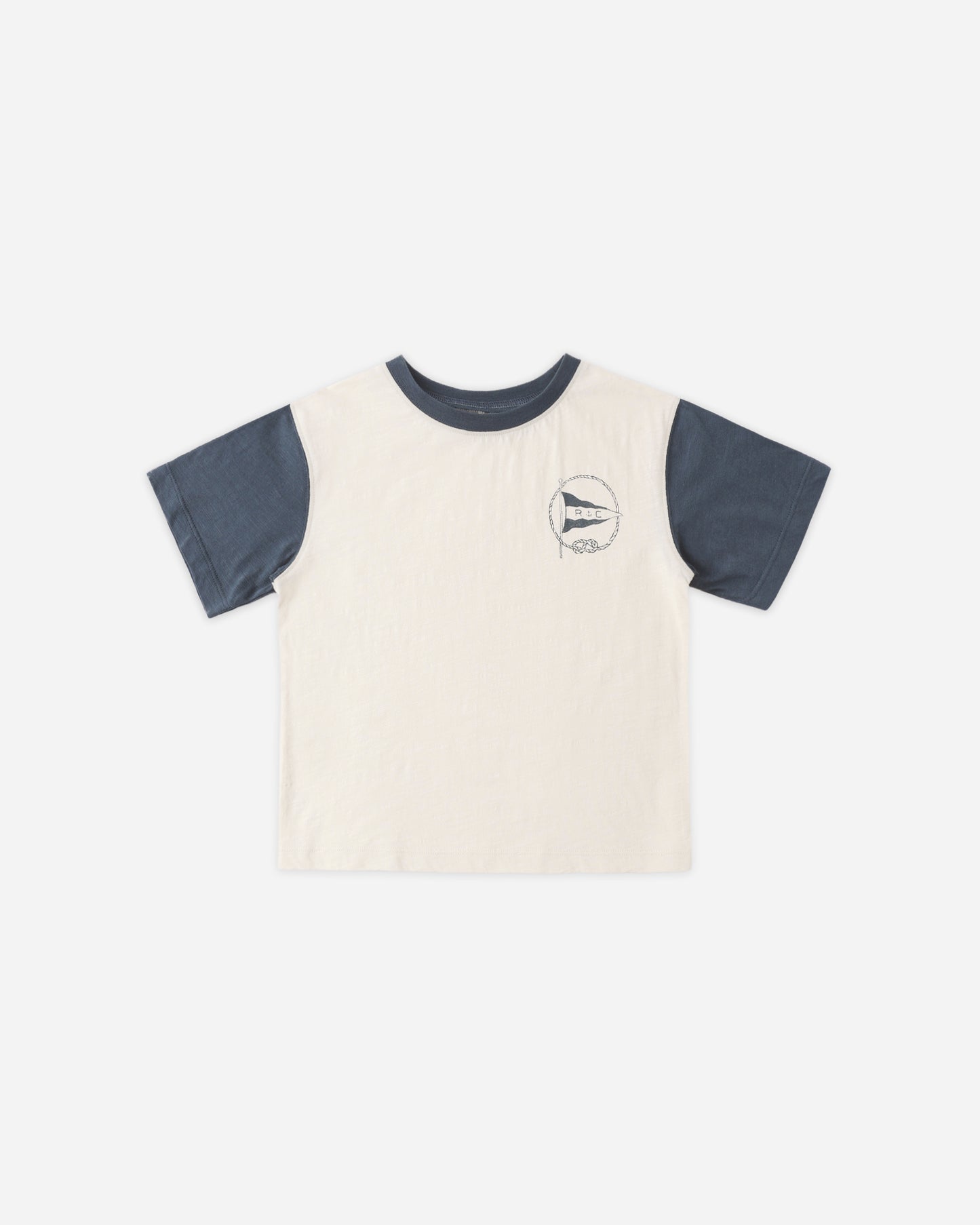 Contrast Short Sleeve Tee Nautical Flag - Rylee + Cru | Kids Clothes | Trendy Baby Clothes | Modern Infant Outfits |