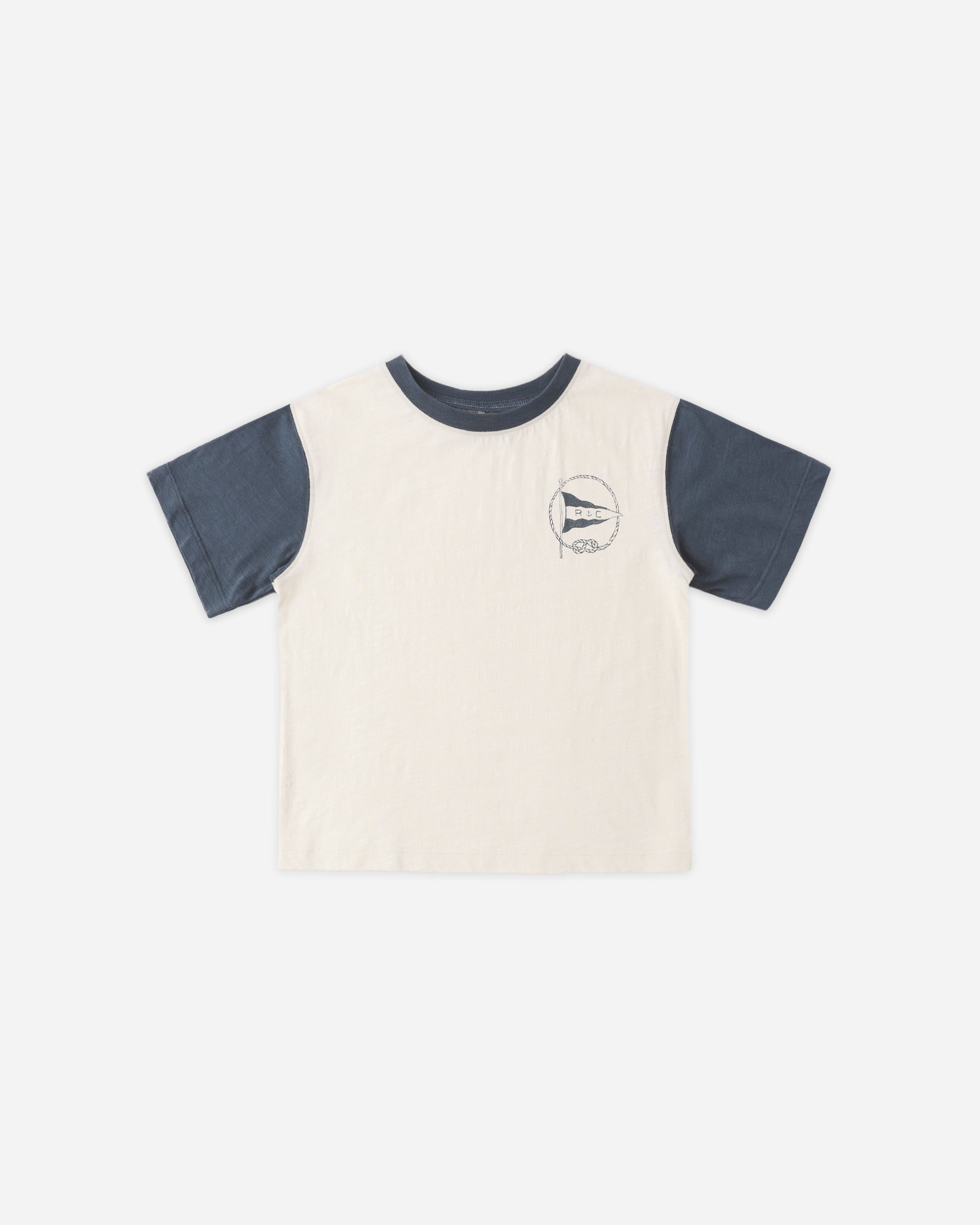 Contrast Short Sleeve Tee Nautical Flag - Rylee + Cru | Kids Clothes | Trendy Baby Clothes | Modern Infant Outfits |