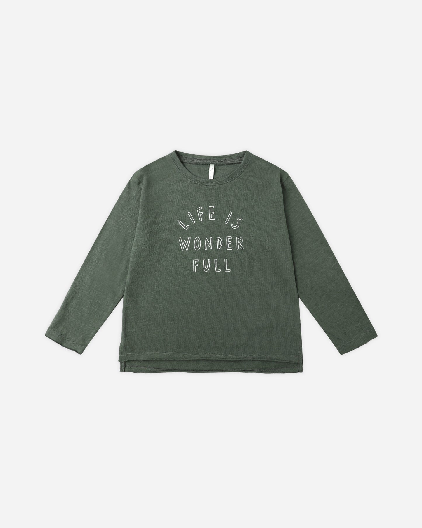 Raw Edge Long Sleeve Tee || Life Is Wonder Full - Rylee + Cru | Kids Clothes | Trendy Baby Clothes | Modern Infant Outfits |