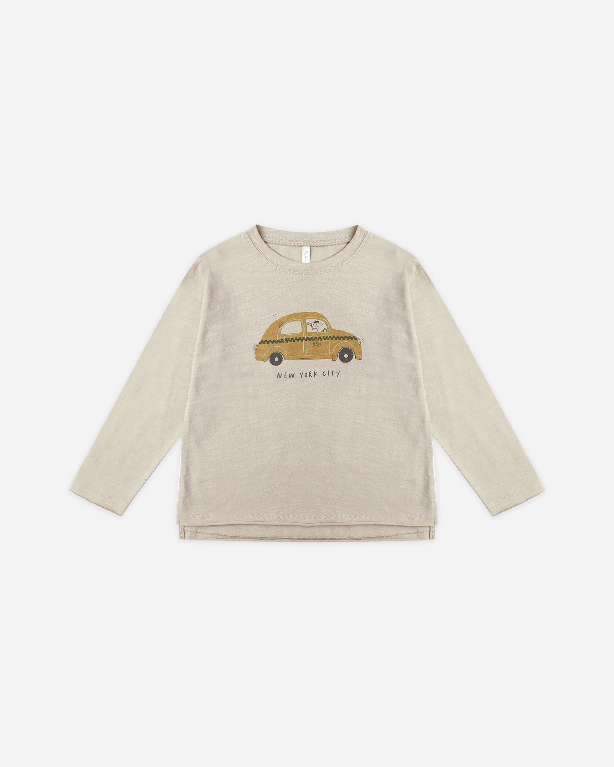 Raw Edge Long Sleeve Tee || Taxi - Rylee + Cru | Kids Clothes | Trendy Baby Clothes | Modern Infant Outfits |