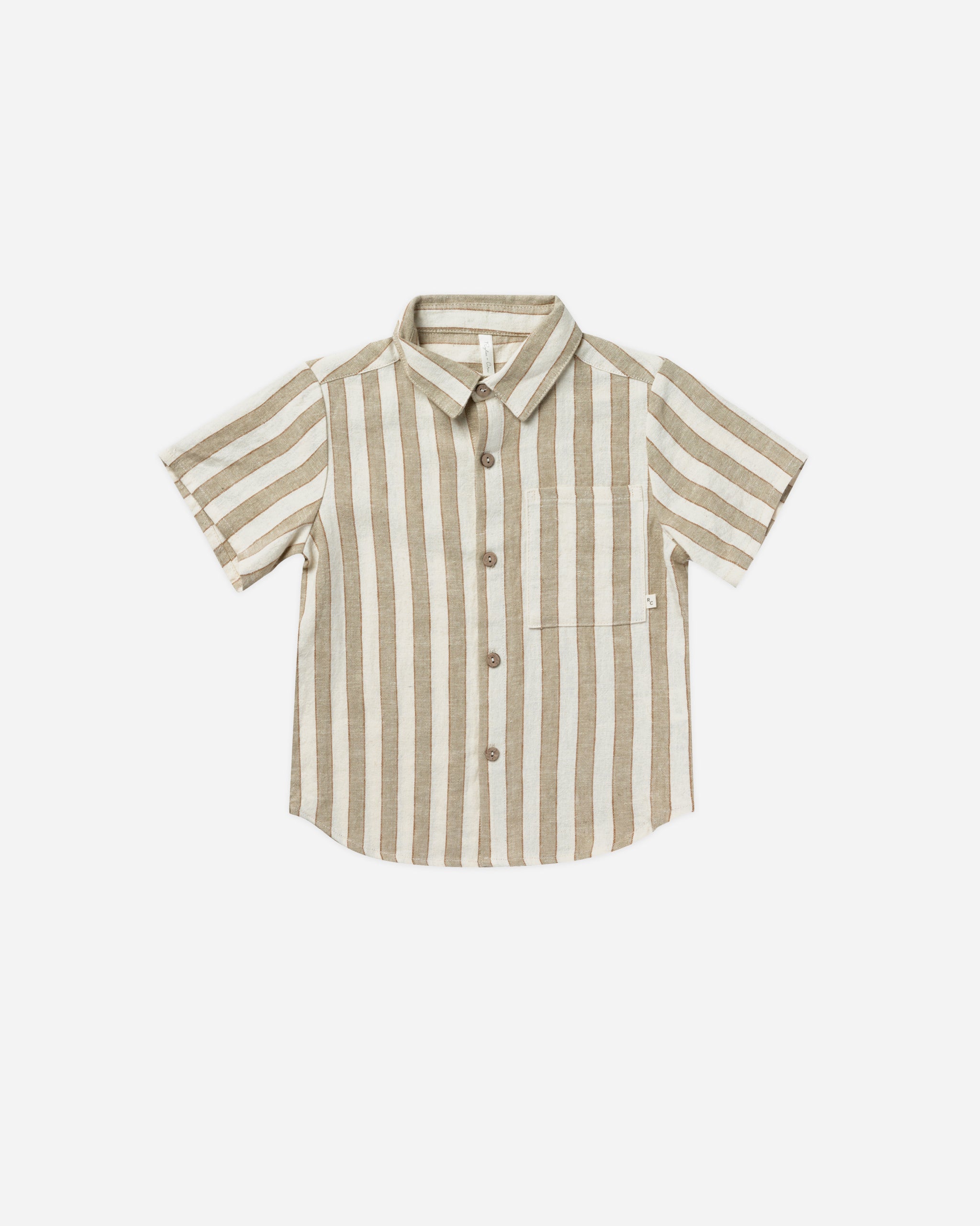 Collared Short Sleeve Shirt || Autumn Stripe - Rylee + Cru | Kids Clothes | Trendy Baby Clothes | Modern Infant Outfits |