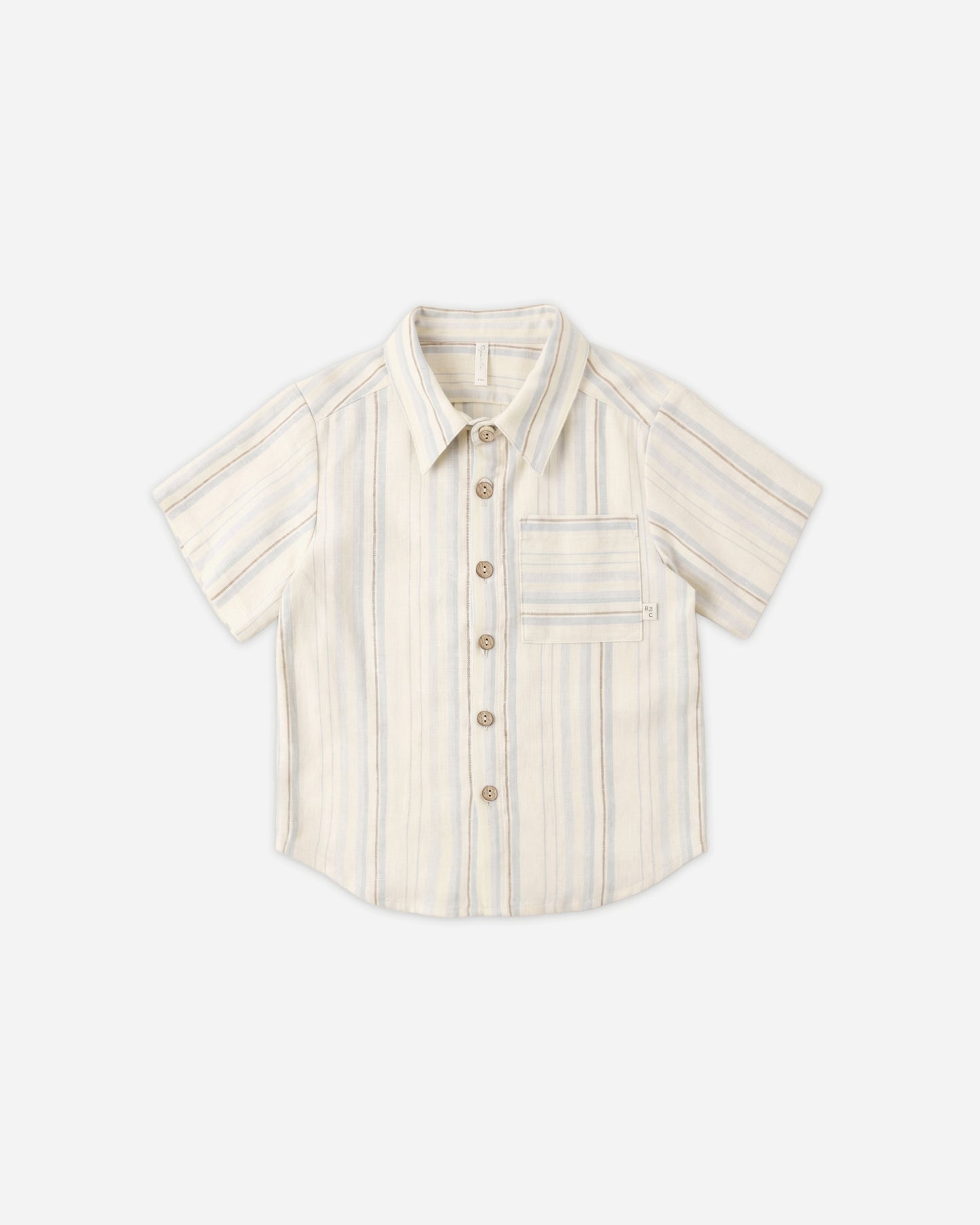 Collared Short Sleeve Shirt Sea Stripe - Rylee + Cru | Kids Clothes | Trendy Baby Clothes | Modern Infant Outfits |