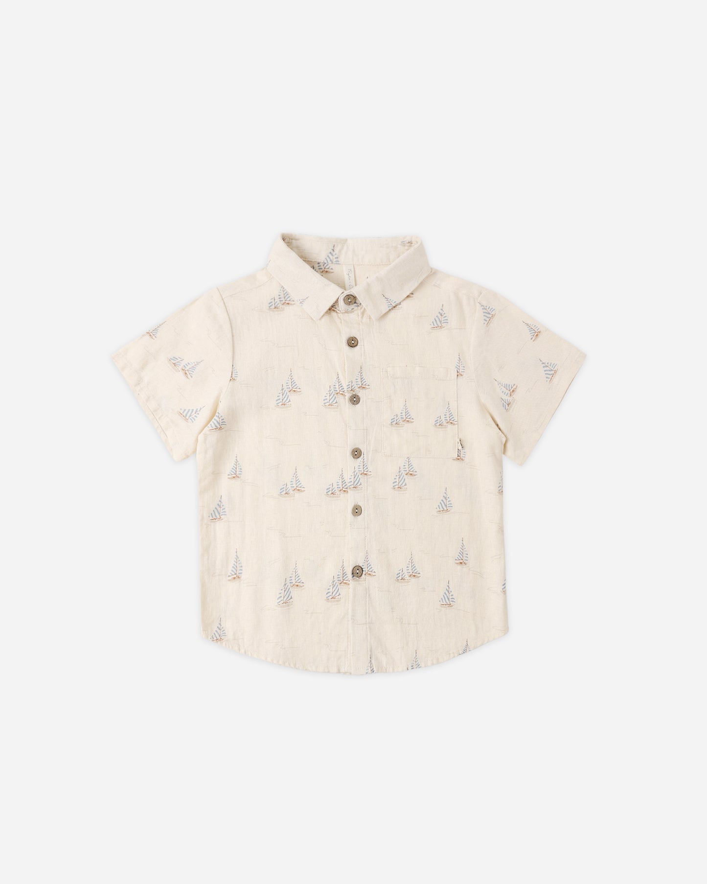 Collared Short Sleeve Shirt Sail - Rylee + Cru | Kids Clothes | Trendy Baby Clothes | Modern Infant Outfits |