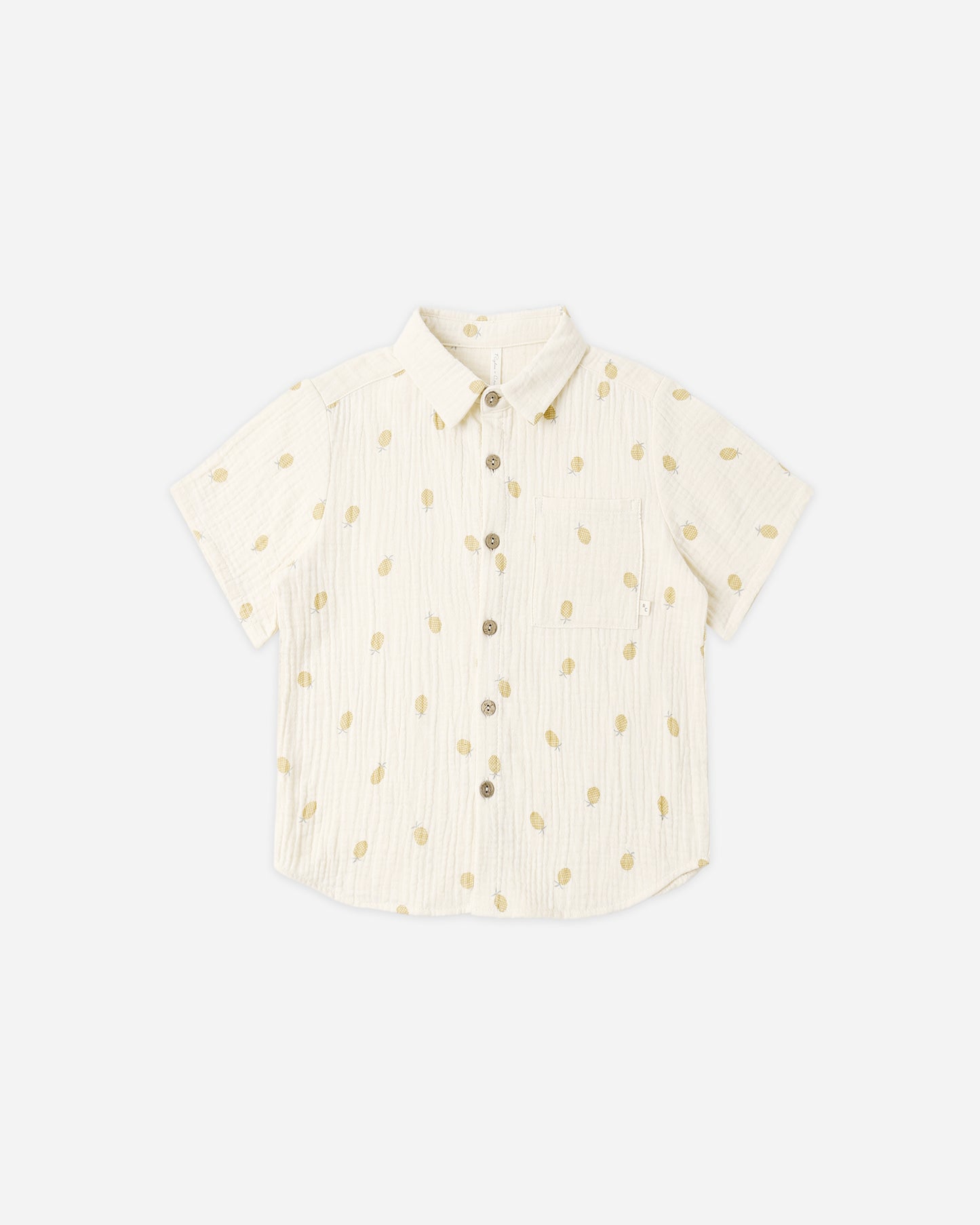 Collared Short Sleeve Shirt Pineapple - Rylee + Cru | Kids Clothes | Trendy Baby Clothes | Modern Infant Outfits |